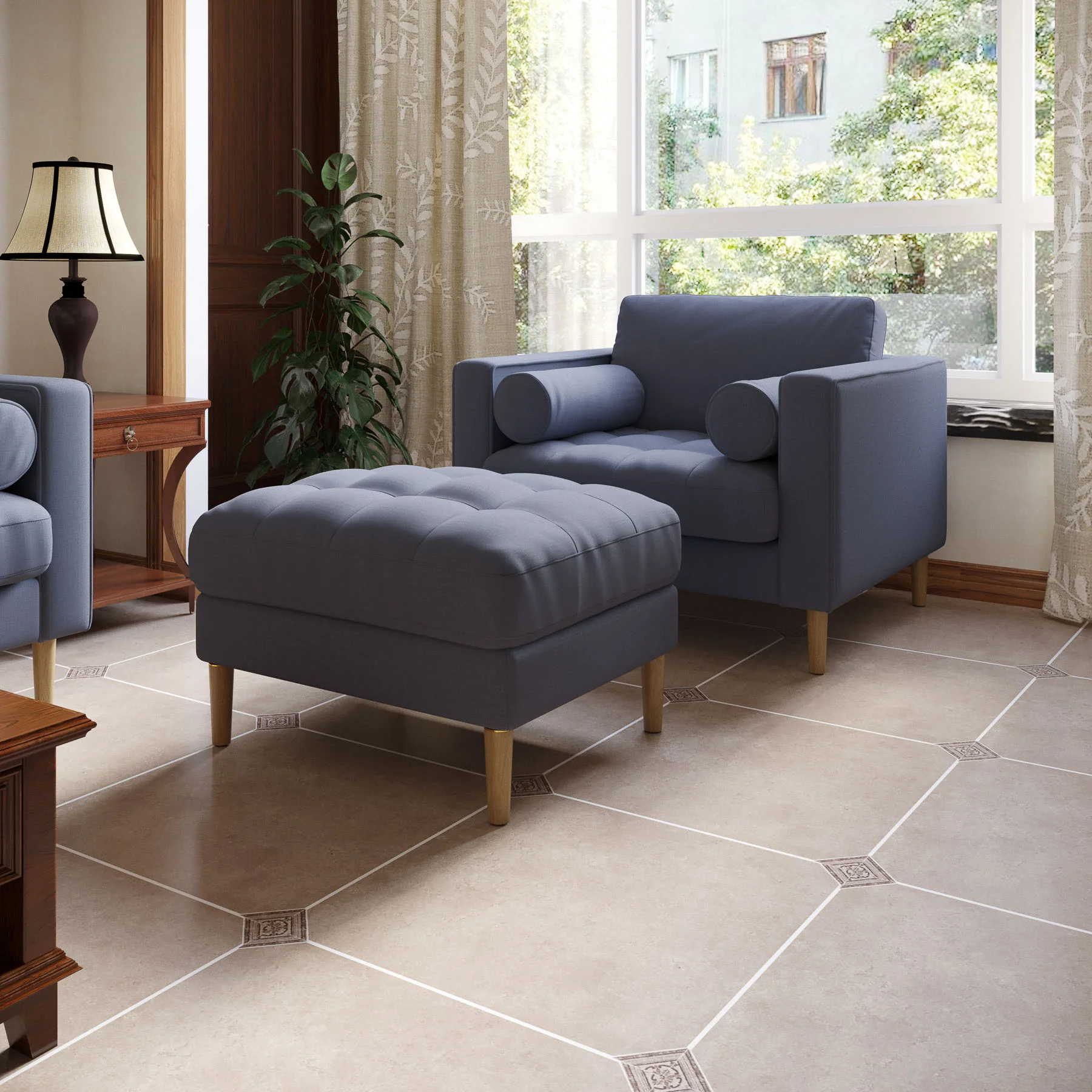 Palo Sofa Ottoman T  | 2.5 feet | Tufted - Image 22
