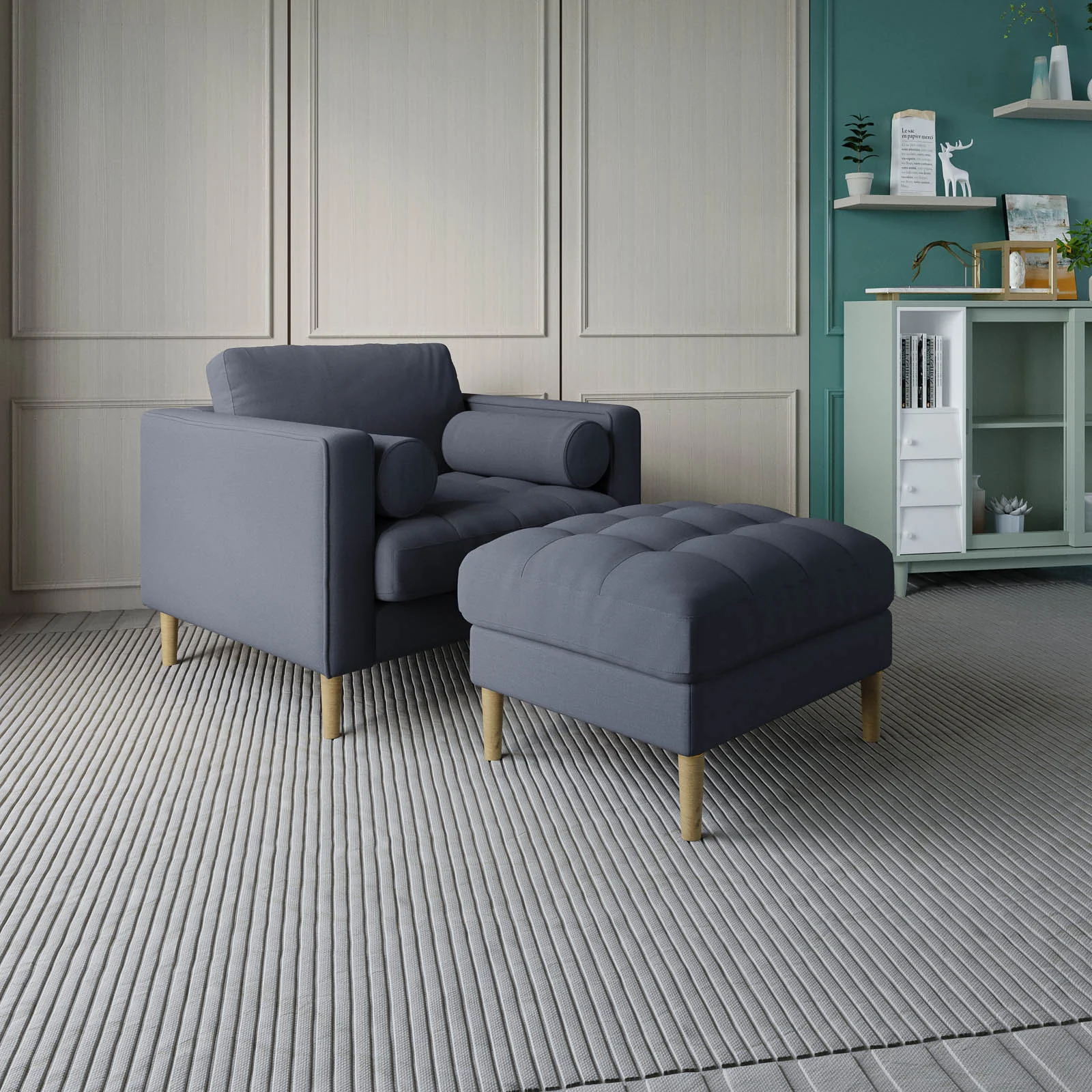 Palo Sofa Ottoman T  | 2.5 feet | Tufted - Image 23