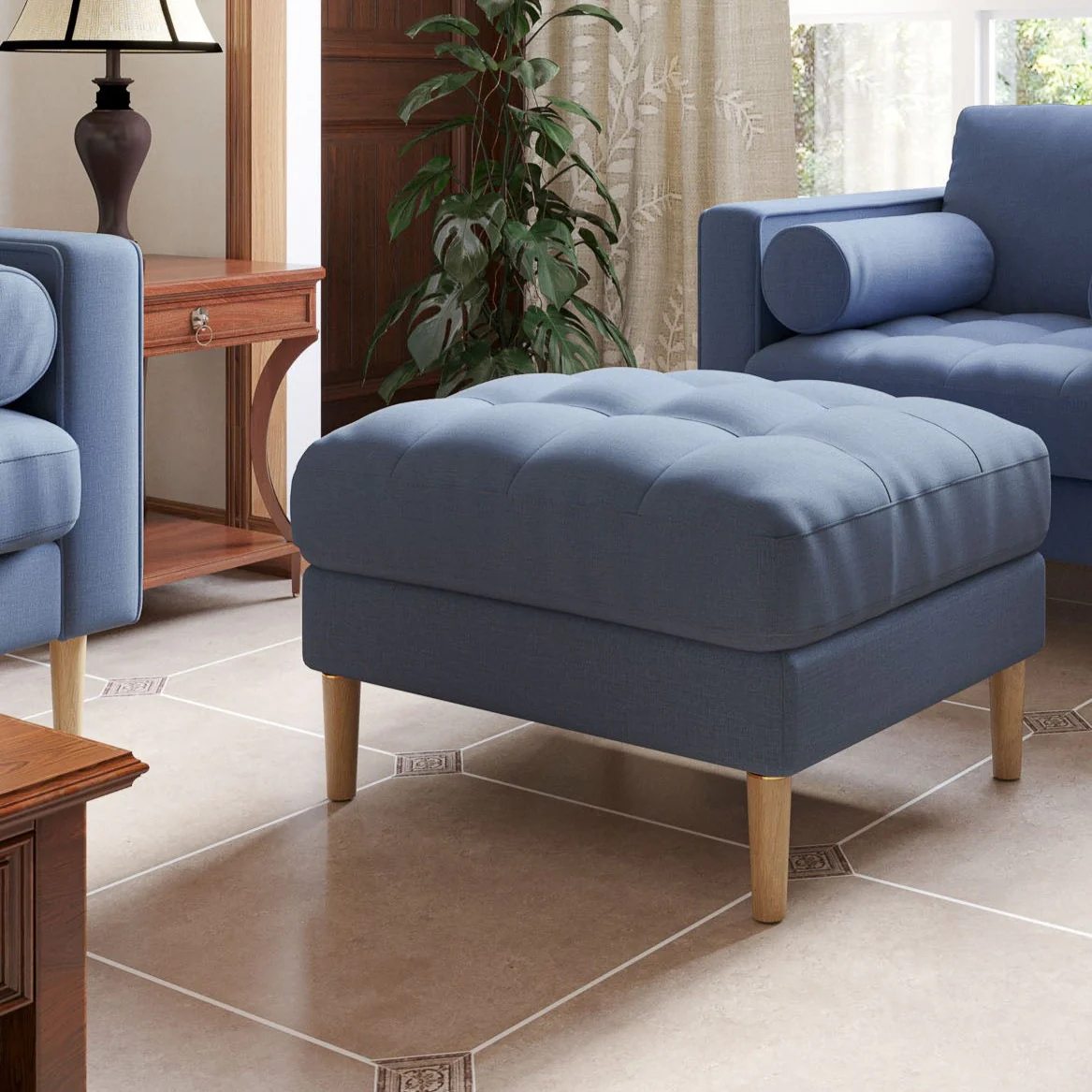 Palo Sofa Ottoman T  | 2.5 feet | Tufted - Image 3