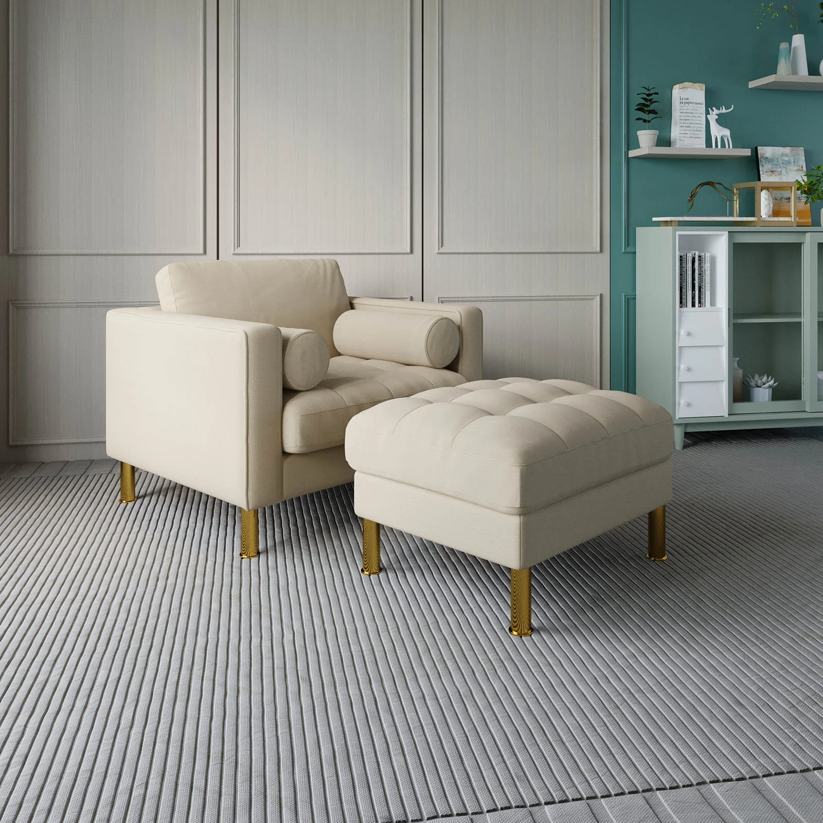 Palo Sofa Ottoman T  | 2.5 feet | Tufted - Image 39