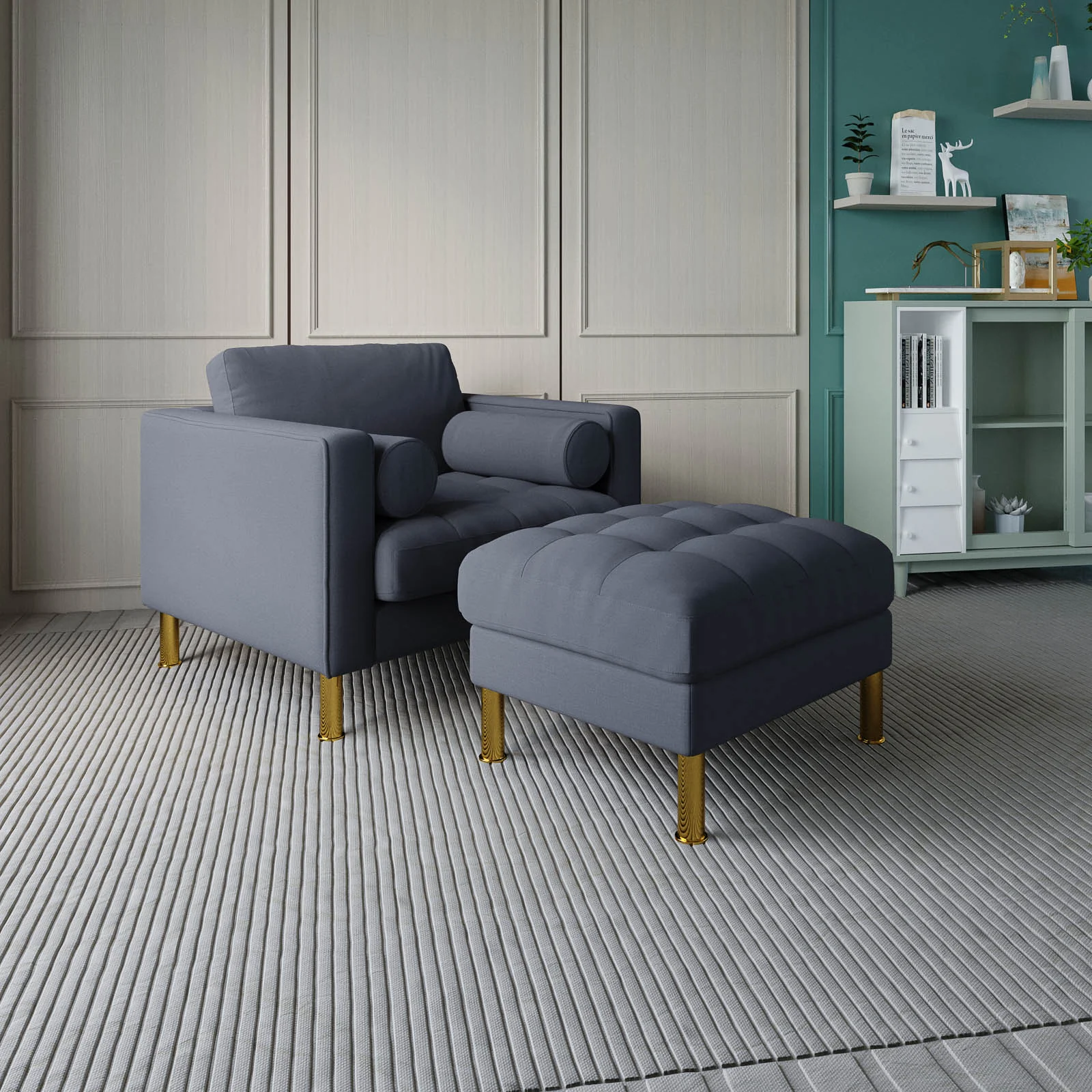Palo Sofa Ottoman T  | 2.5 feet | Tufted - Image 60