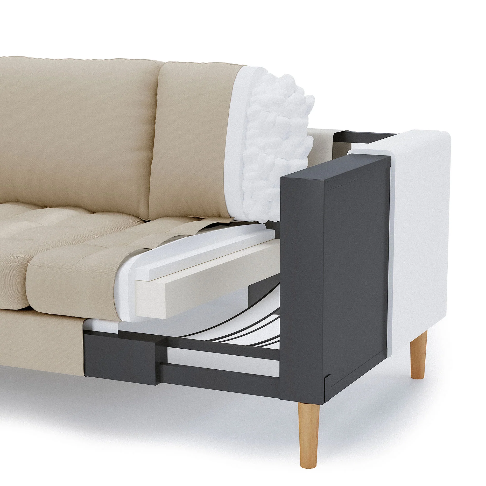 Palo Sofa (Split Seats) | 2 Seater (5 feet) | Tufted - Image 25