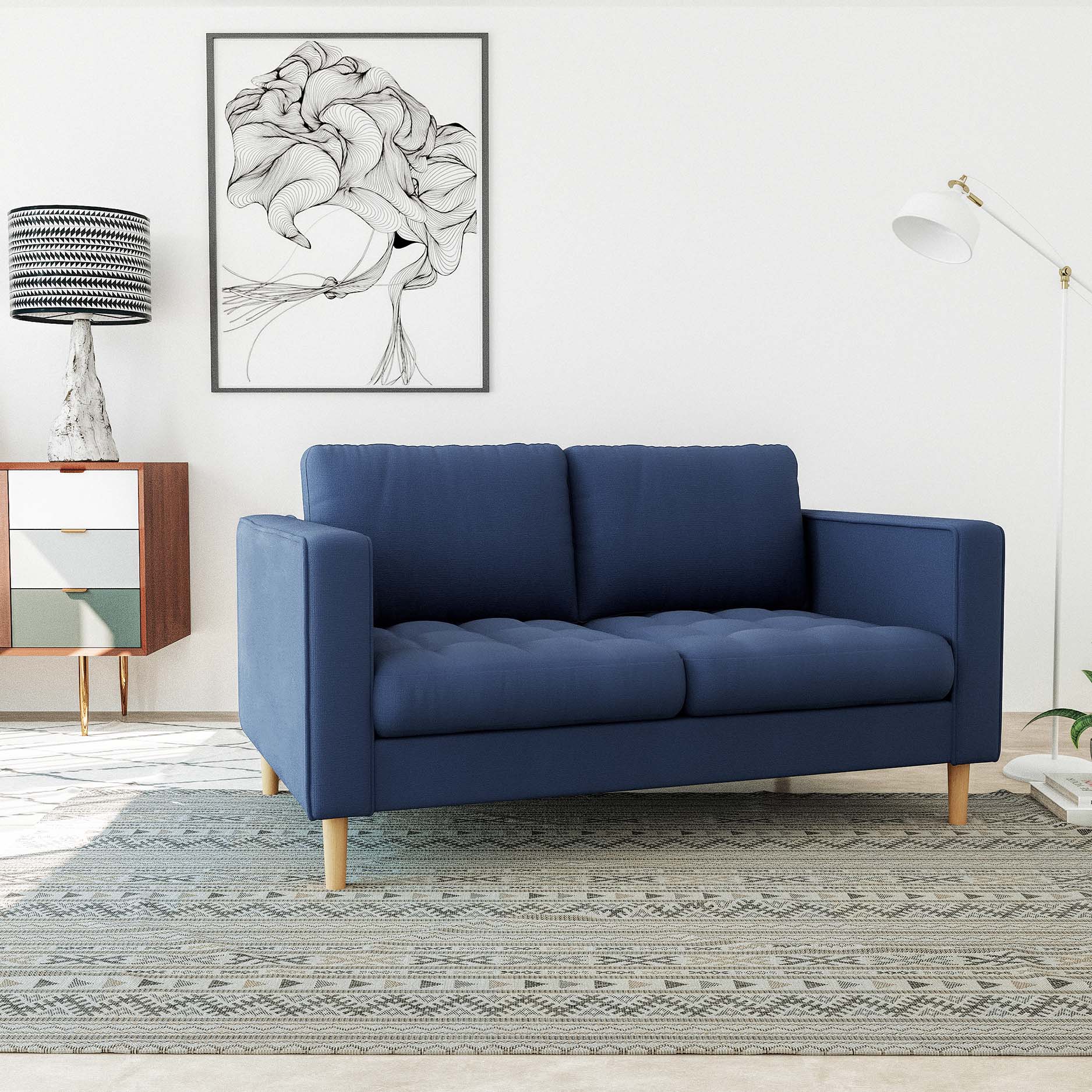 Palo Sofa (Split Seats) | 2 Seater (5 feet) | Tufted - Image 5