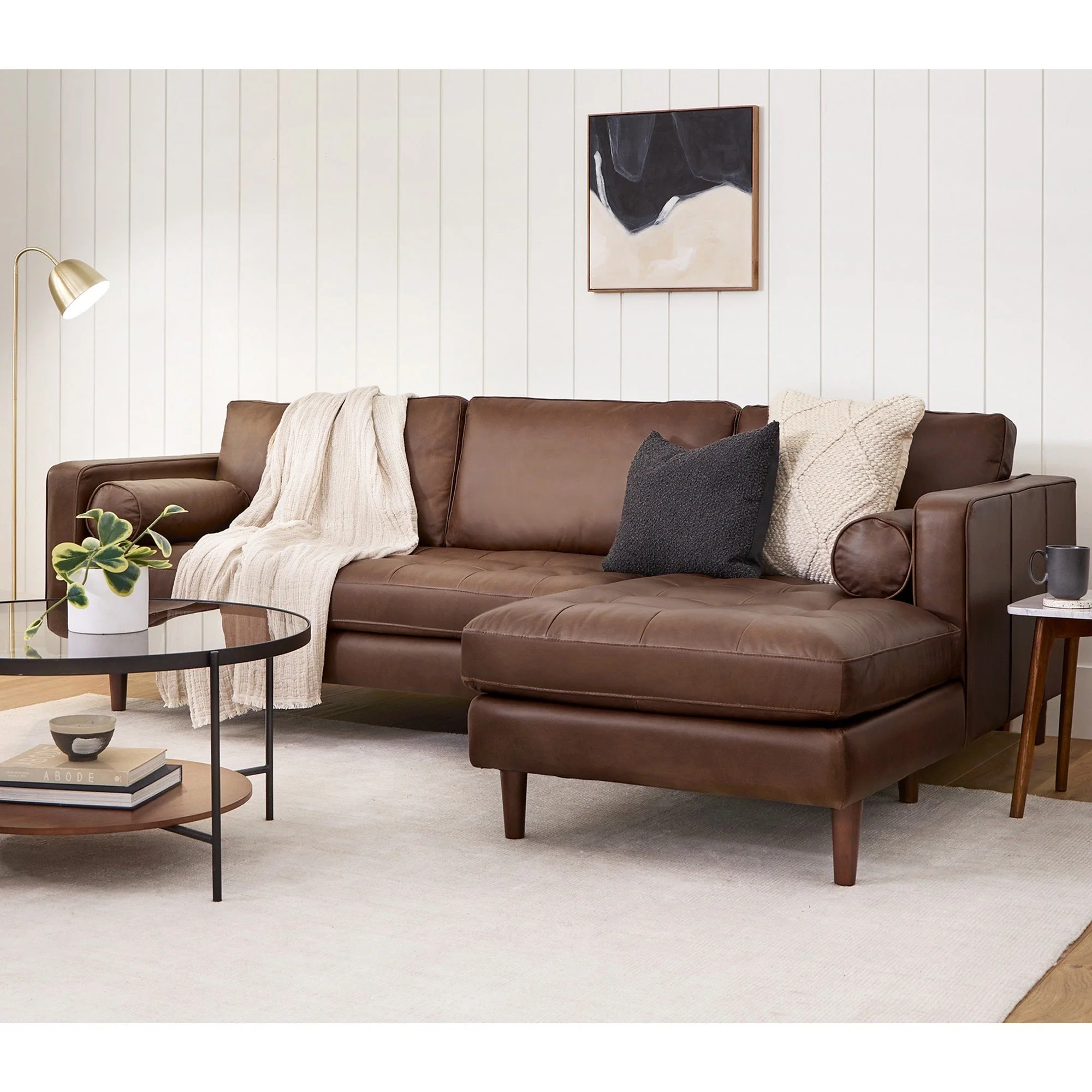 Palo Sofa | L-Shaped Sectional with Chaise (8.25 feet) | Italian Leather Sofa - Image 25