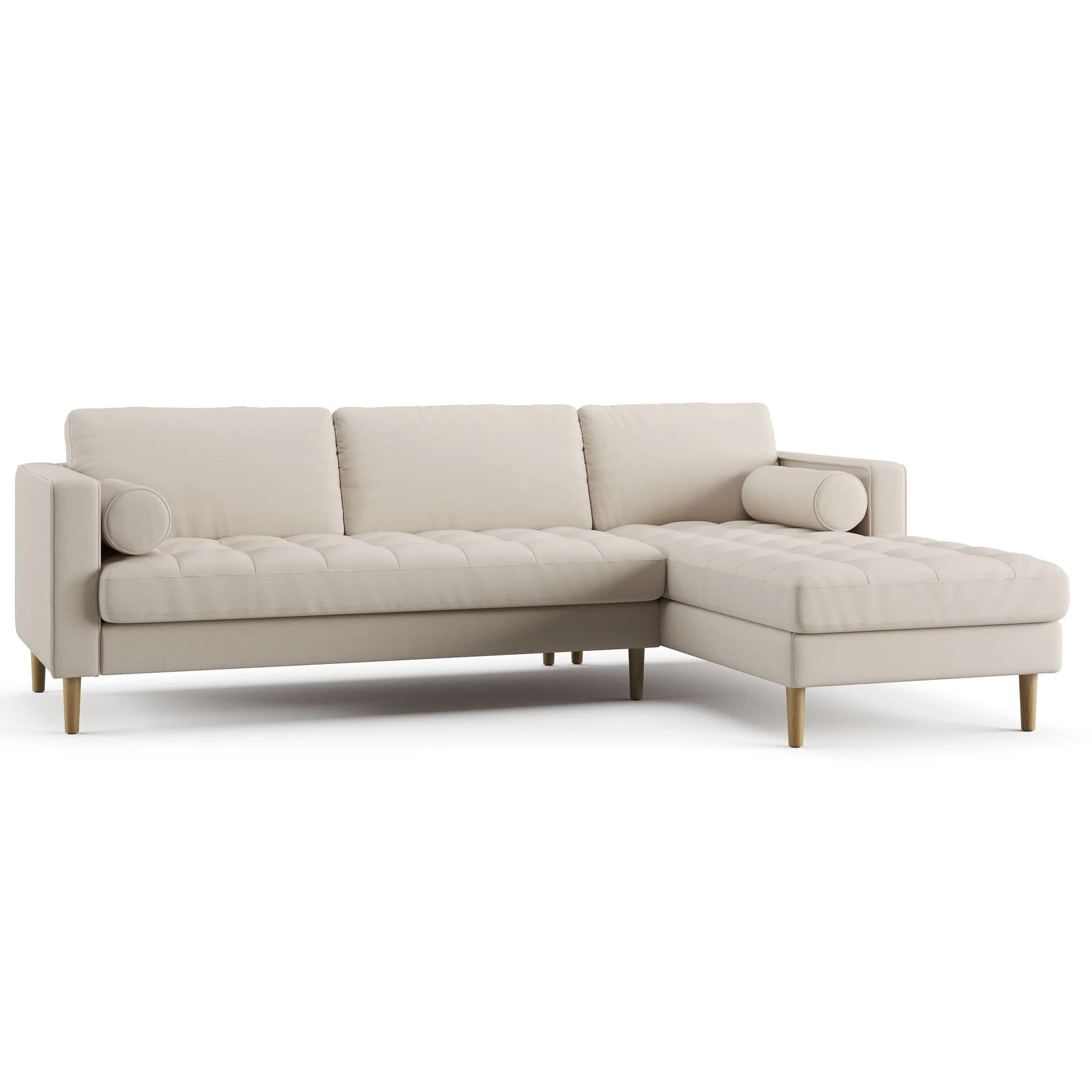 Palo Sofa T | L-Shaped Sectional with Chaise (8.25 feet length) | Tufted - Image 10