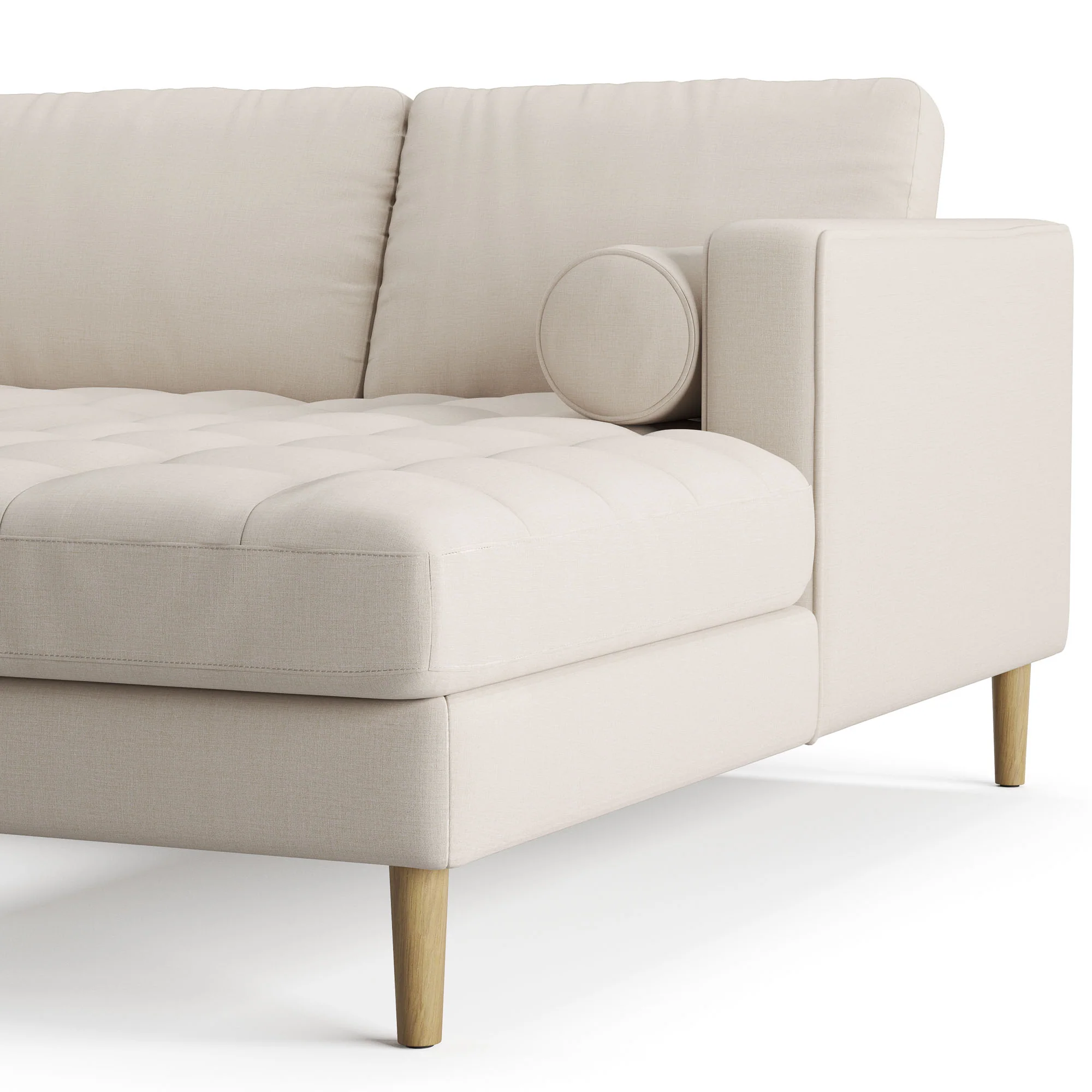 Palo Sofa T | L-Shaped Sectional with Chaise (8.25 feet length) | Tufted - Image 11