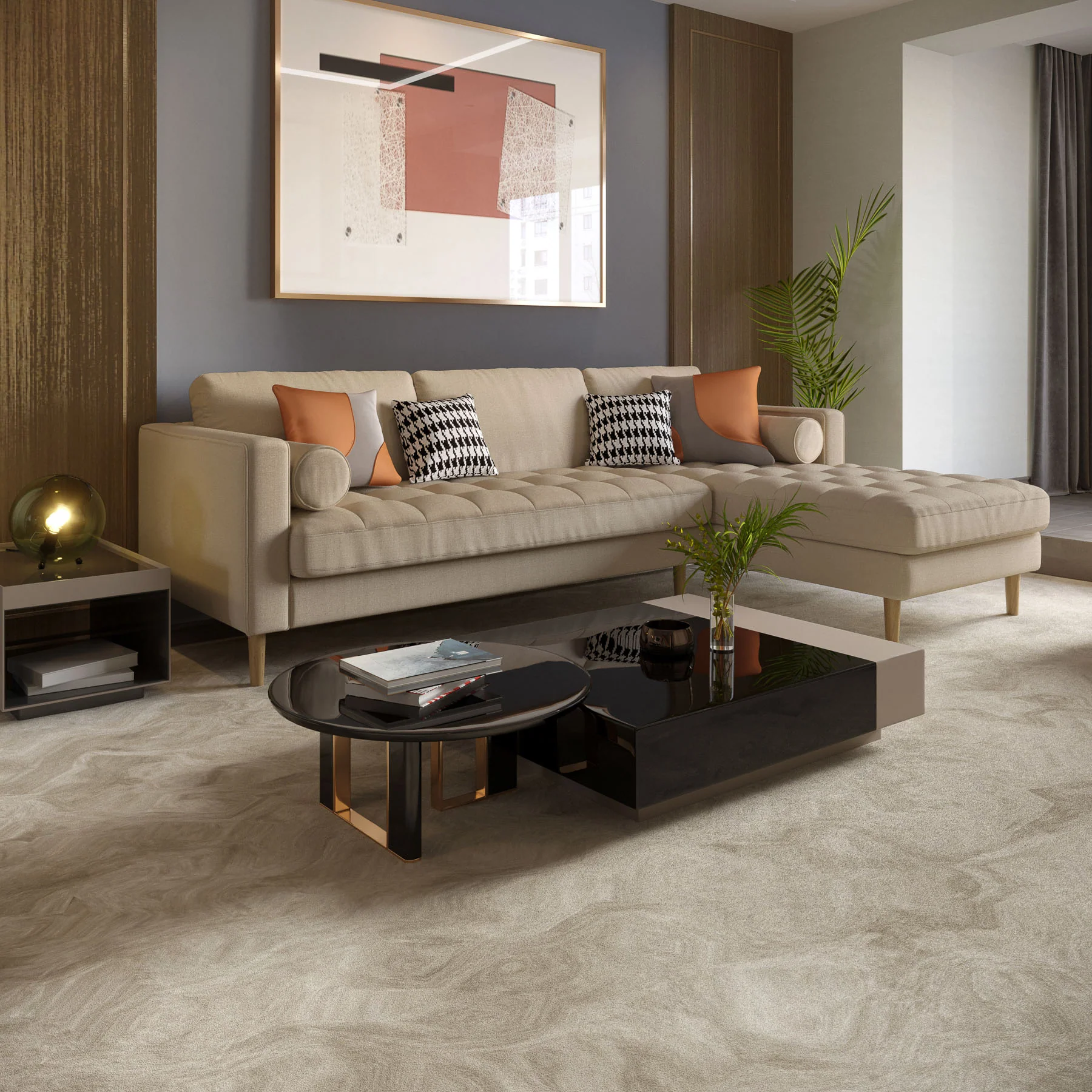 Palo Sofa T | L-Shaped Sectional with Chaise (8.25 feet length) | Tufted - Image 16