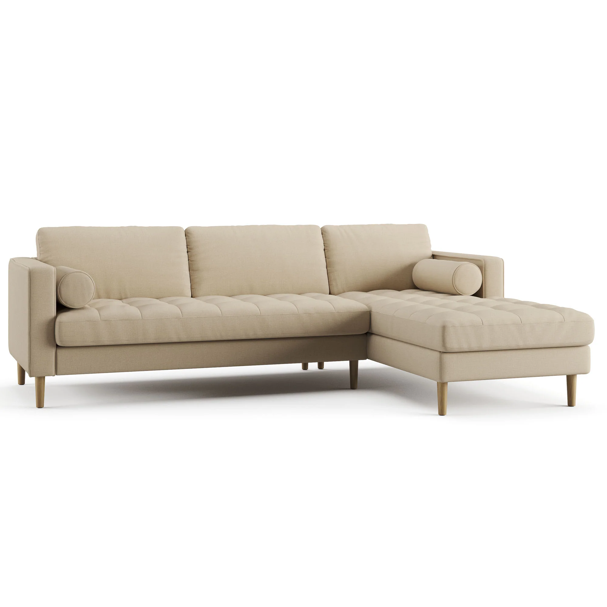 Palo Sofa T | L-Shaped Sectional with Chaise (8.25 feet length) | Tufted - Image 17