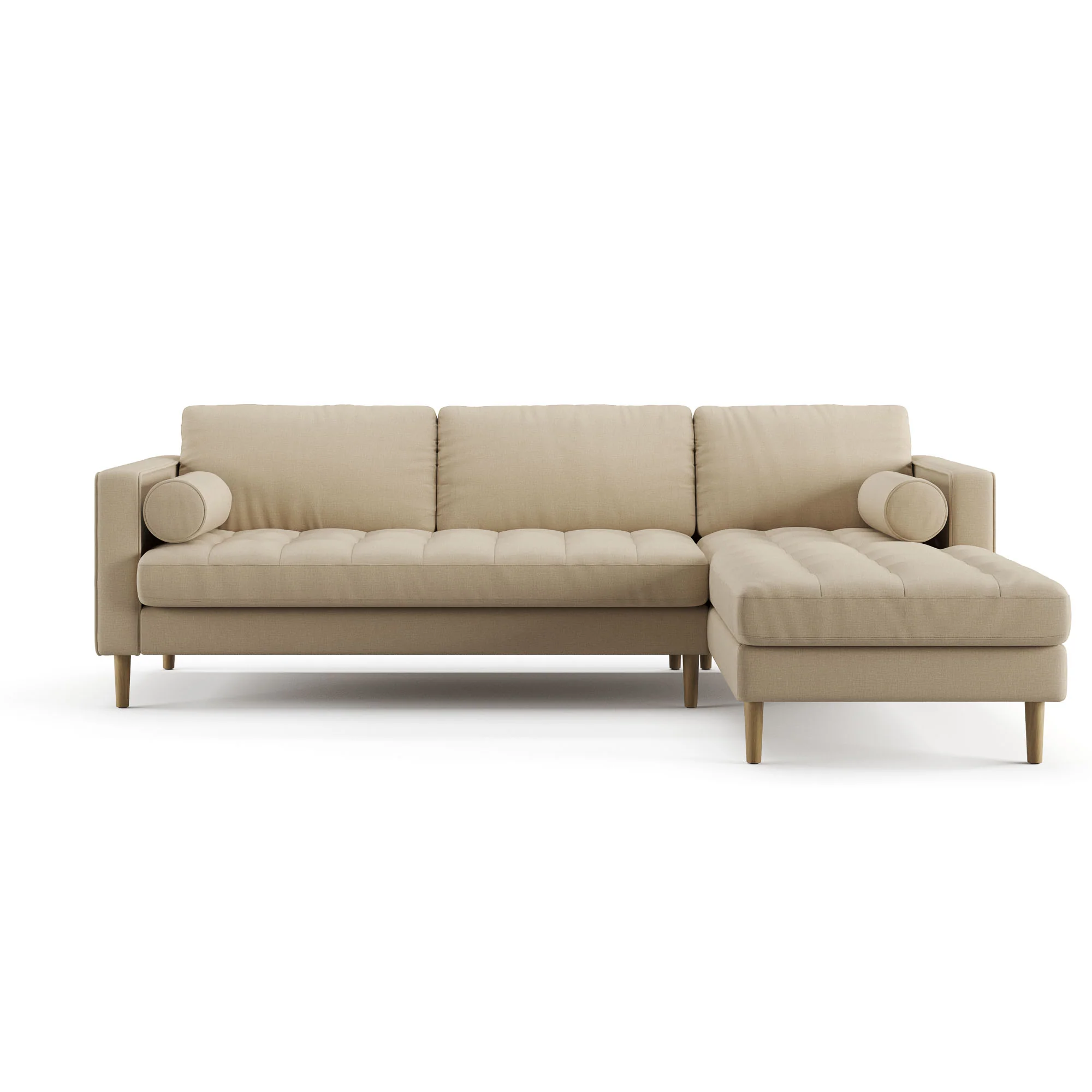 Palo Sofa T | L-Shaped Sectional with Chaise (8.25 feet length) | Tufted - Image 18