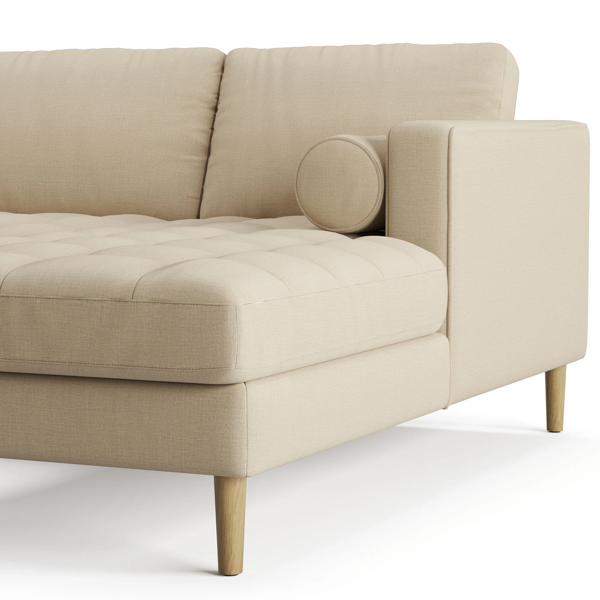 Palo Sofa T | L-Shaped Sectional with Chaise (8.25 feet length) | Tufted - Image 19