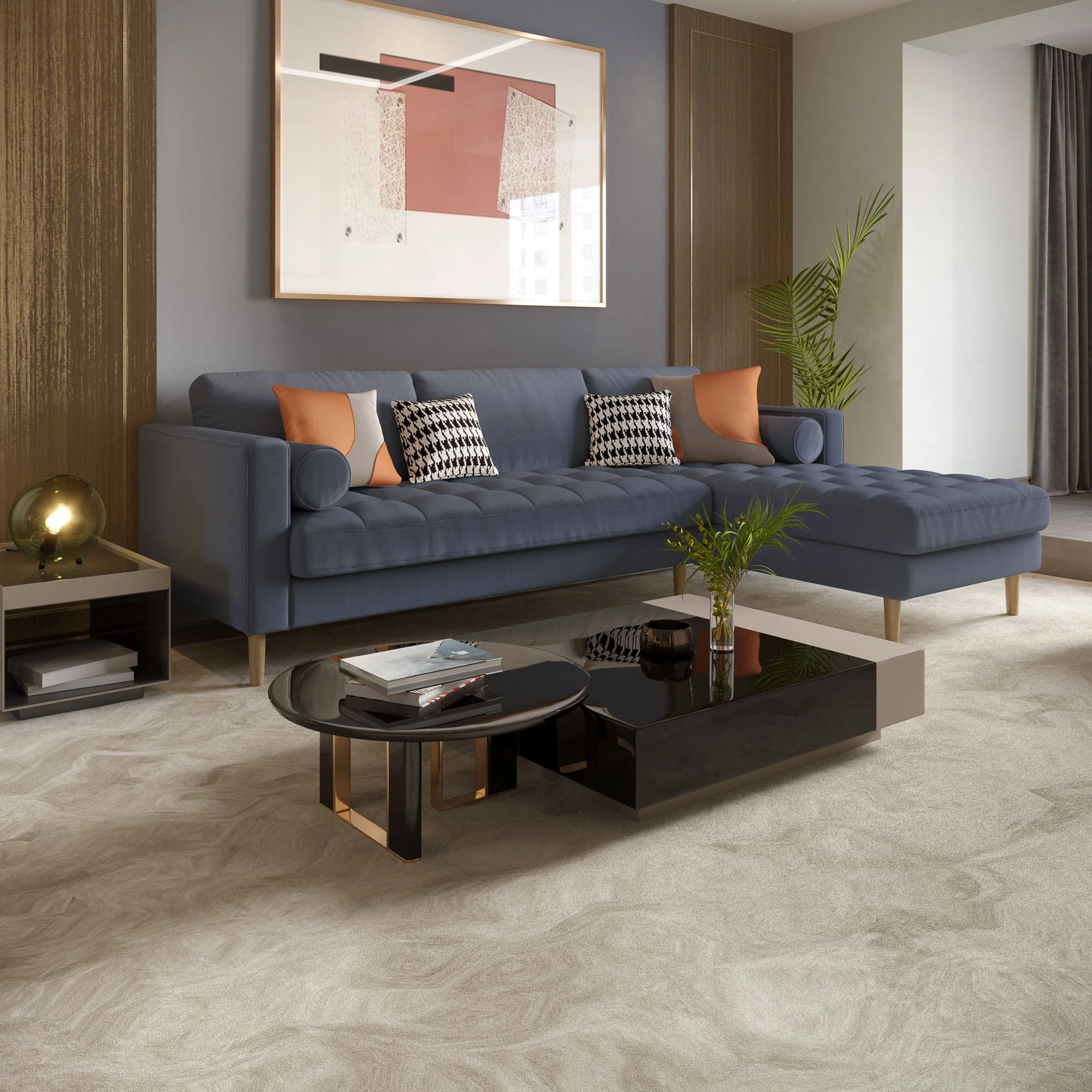Palo Sofa T | L-Shaped Sectional with Chaise (8.25 feet length) | Tufted - Image 23