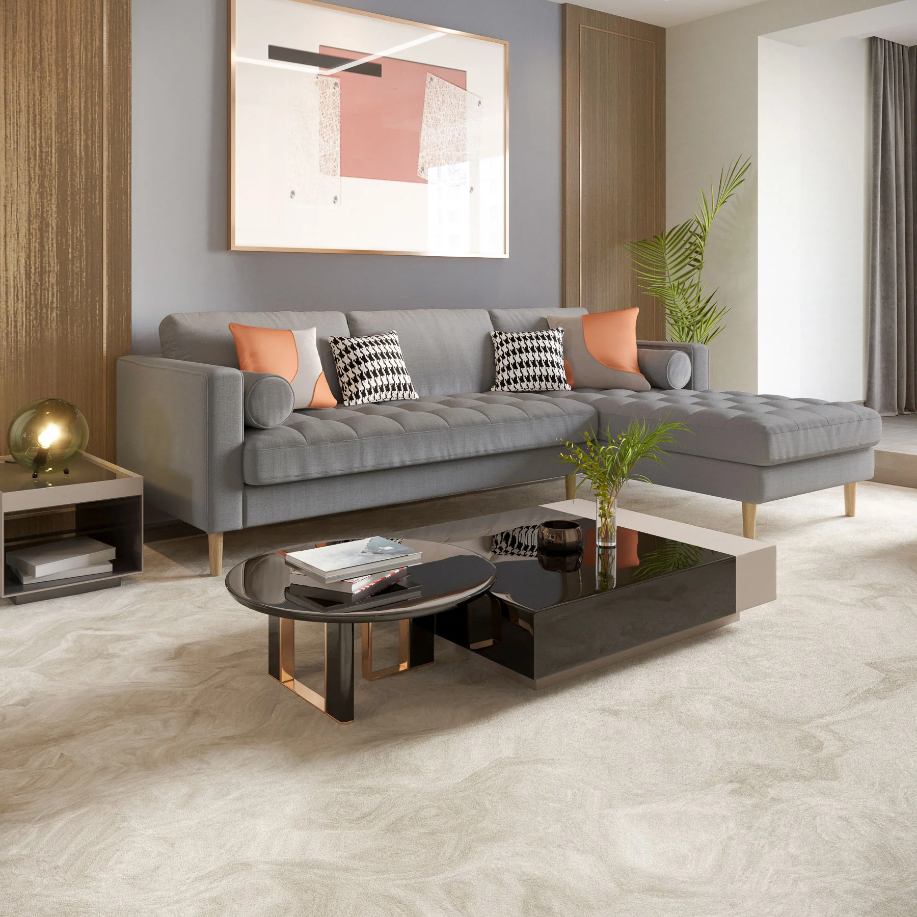 Palo Sofa T | L-Shaped Sectional with Chaise (8.25 feet length) | Tufted - Image 29