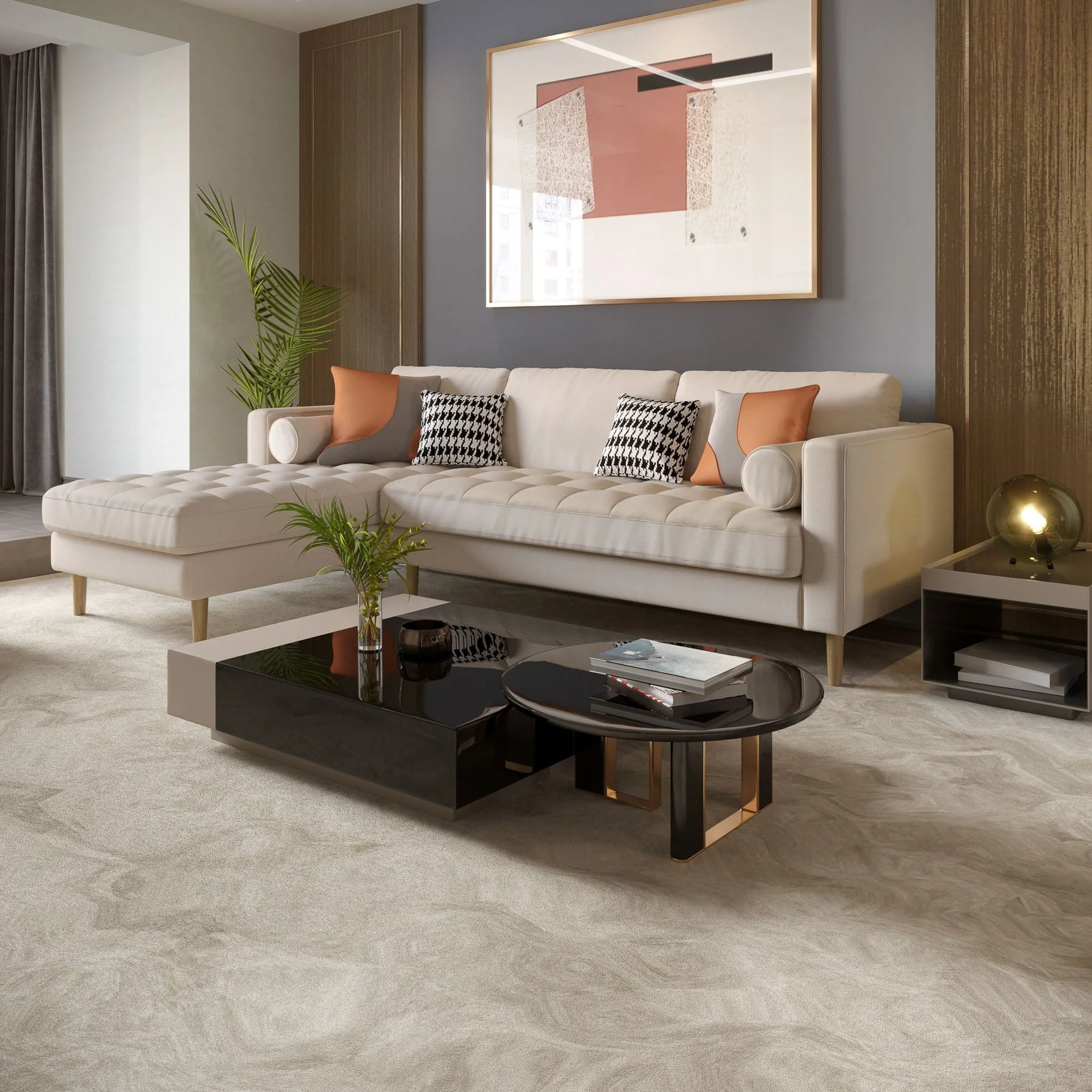 Palo Sofa T | L-Shaped Sectional with Chaise (8.25 feet length) | Tufted - Image 43