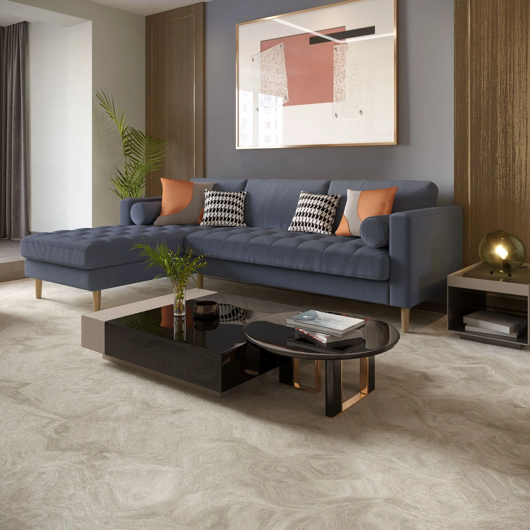 Palo Sofa T | L-Shaped Sectional with Chaise (8.25 feet length) | Tufted - Image 50