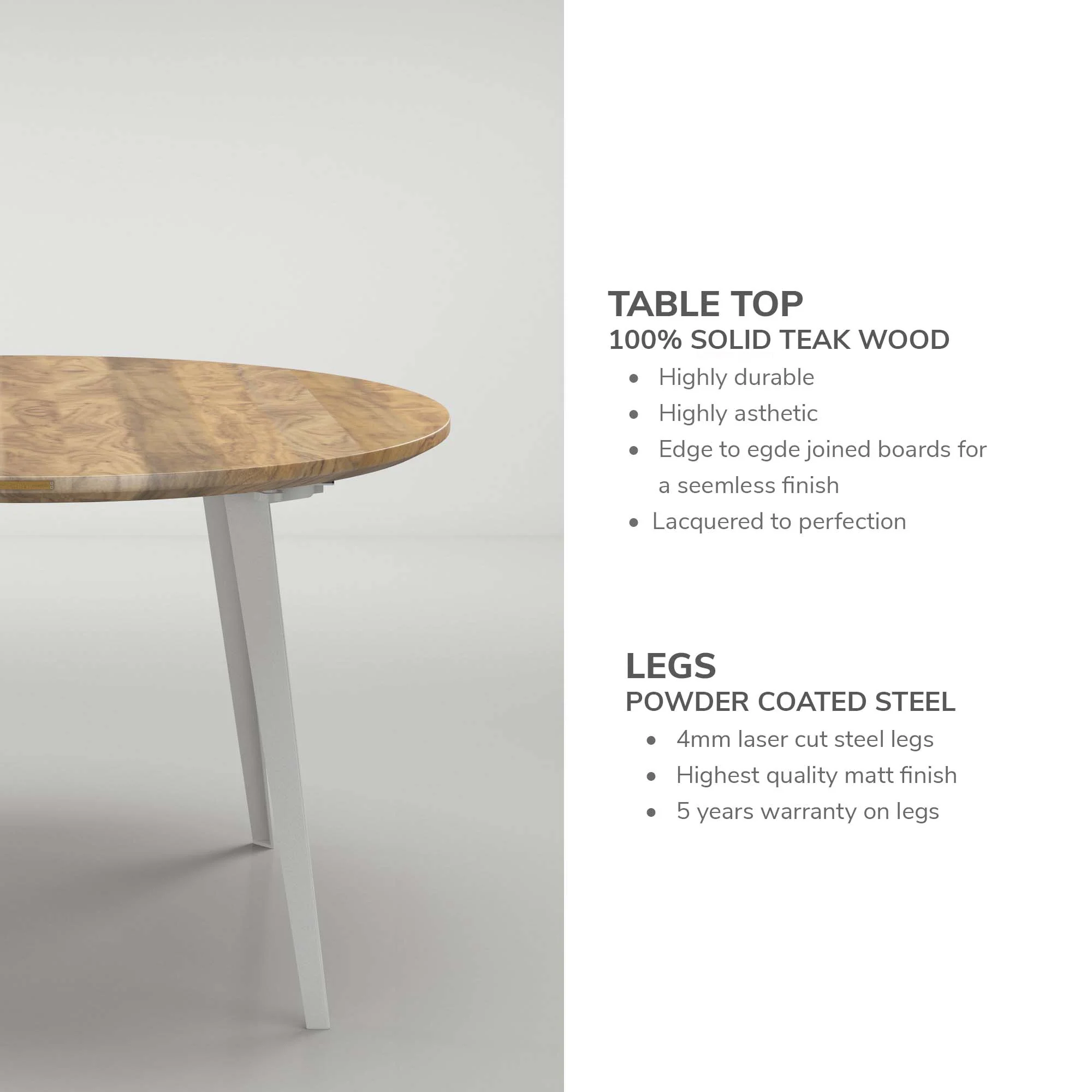 Round Table - Solid Teak - Image 9