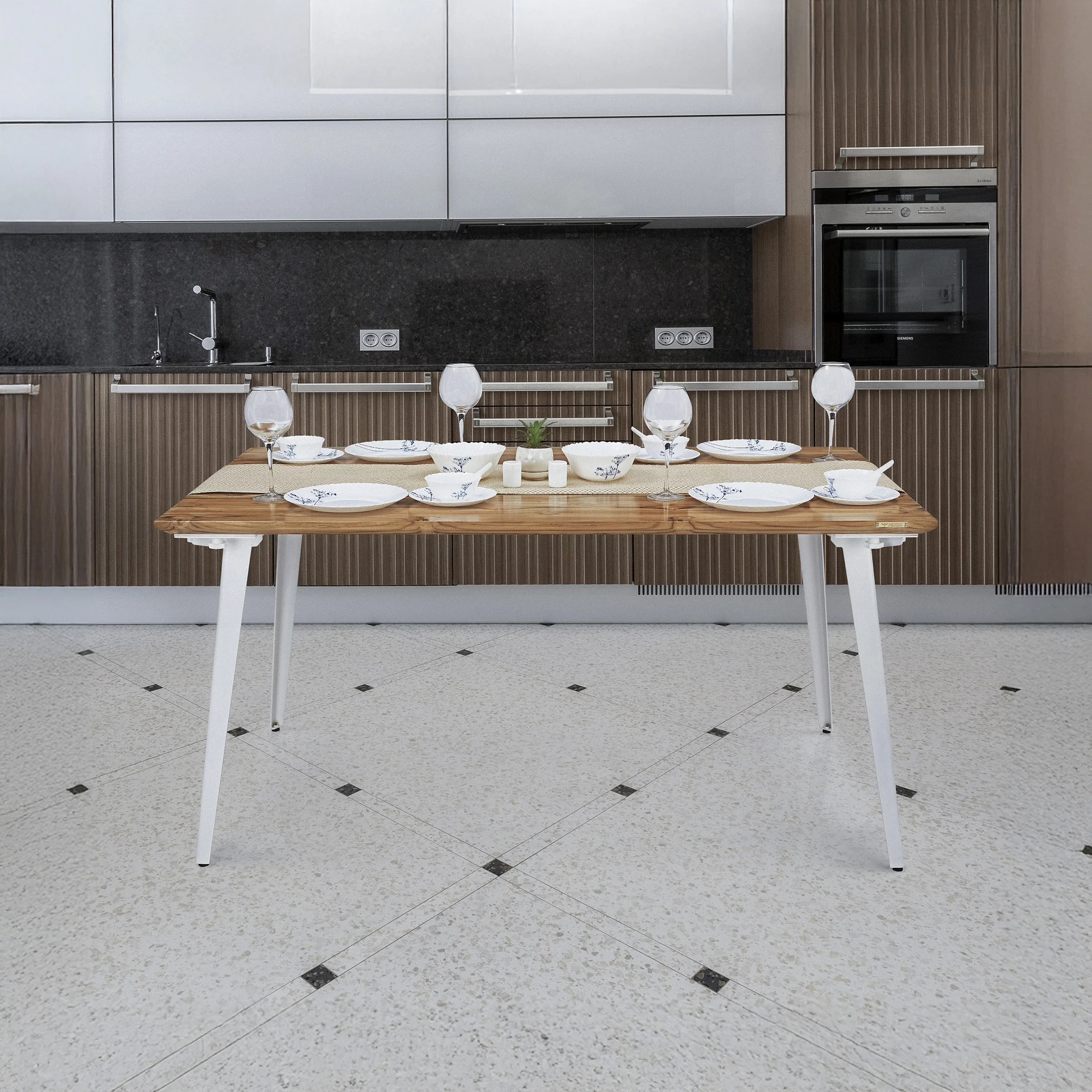 Serenity Table (5x3 feet) - Solid Teak/Walnut/Oak Wood - Image 9