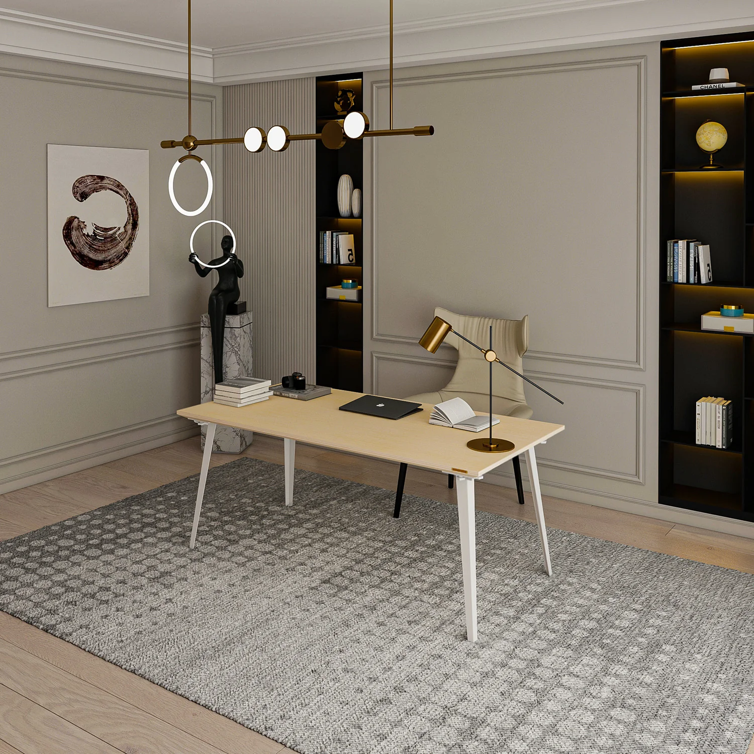 Takeshi Desk Pro (5x2.5 feet) - White Oak on Birch - Image 3
