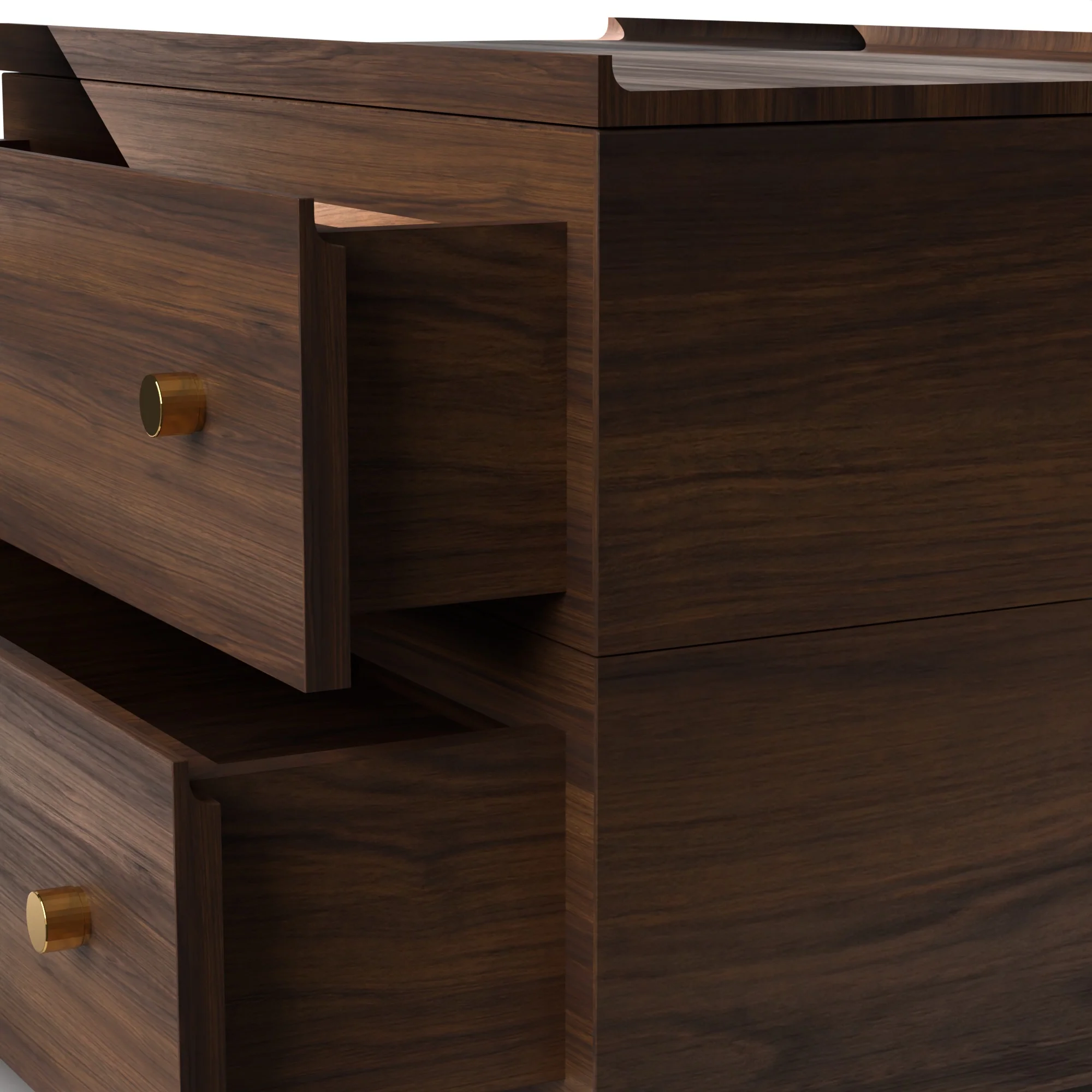 Stava Bedside Table | Solid Walnut/Teak/Oak Wood | 3 Feet Length - Image 14