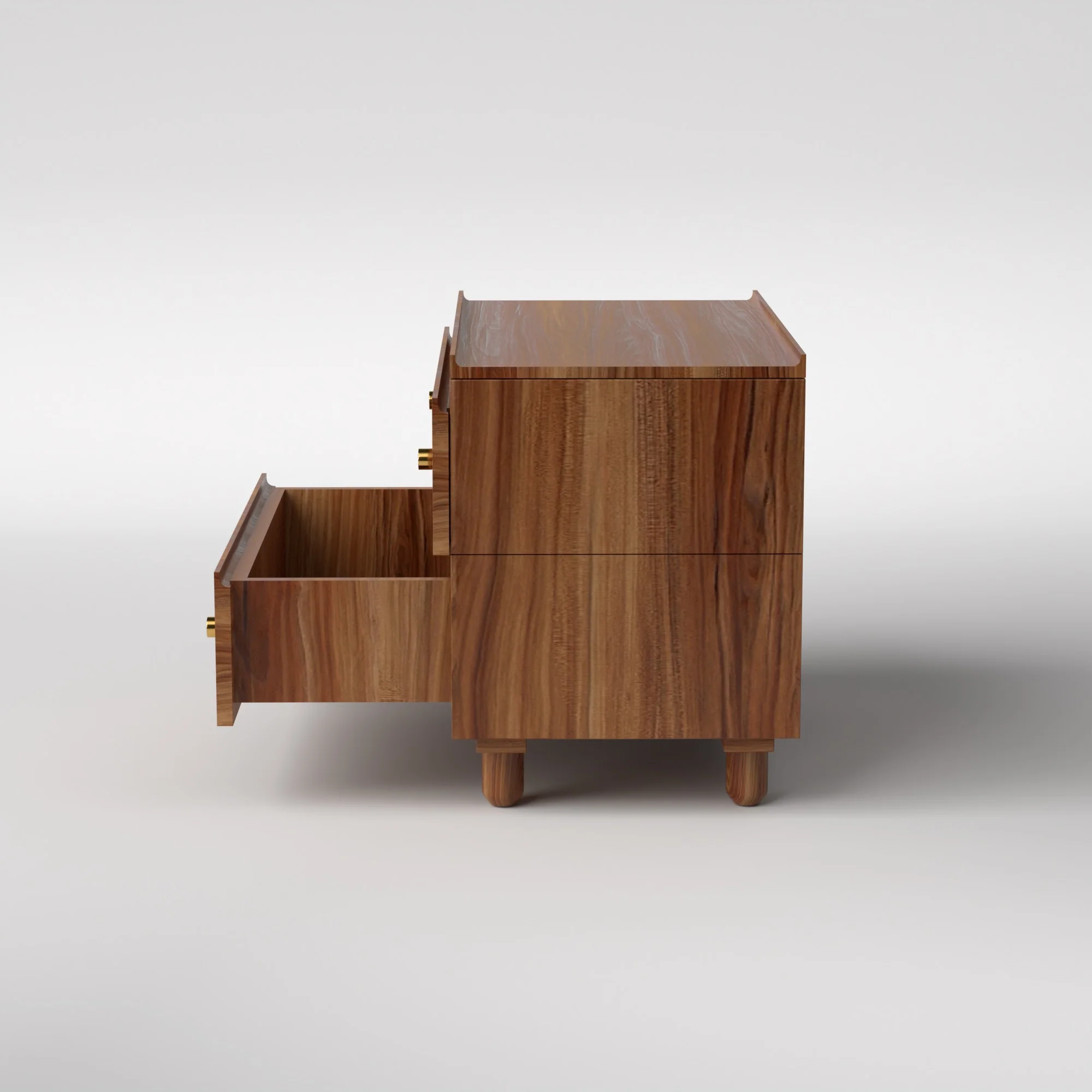Stava Bedside Table | Solid Walnut/Teak/Oak Wood | 3 Feet Length - Image 18
