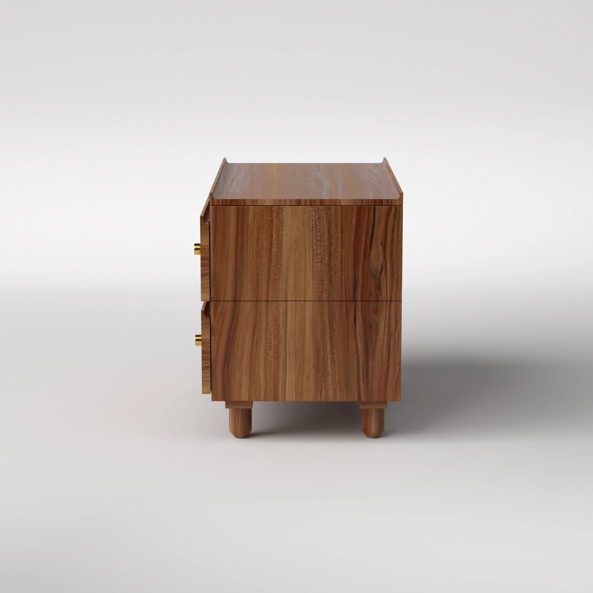 Stava Bedside Table | Solid Walnut/Teak/Oak Wood | 3 Feet Length - Image 19