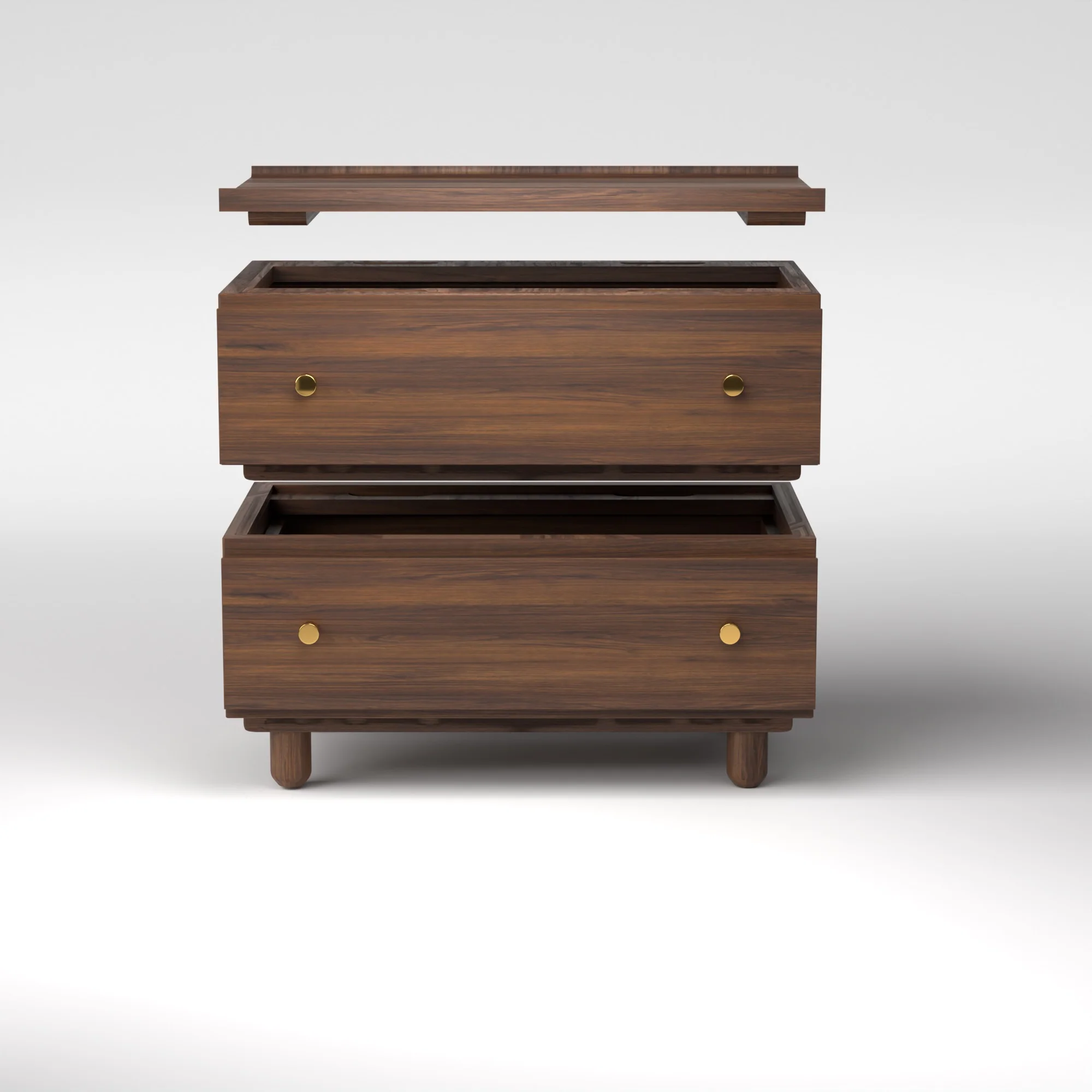 Stava Bedside Table | Solid Walnut/Teak/Oak Wood | 3 Feet Length - Image 2