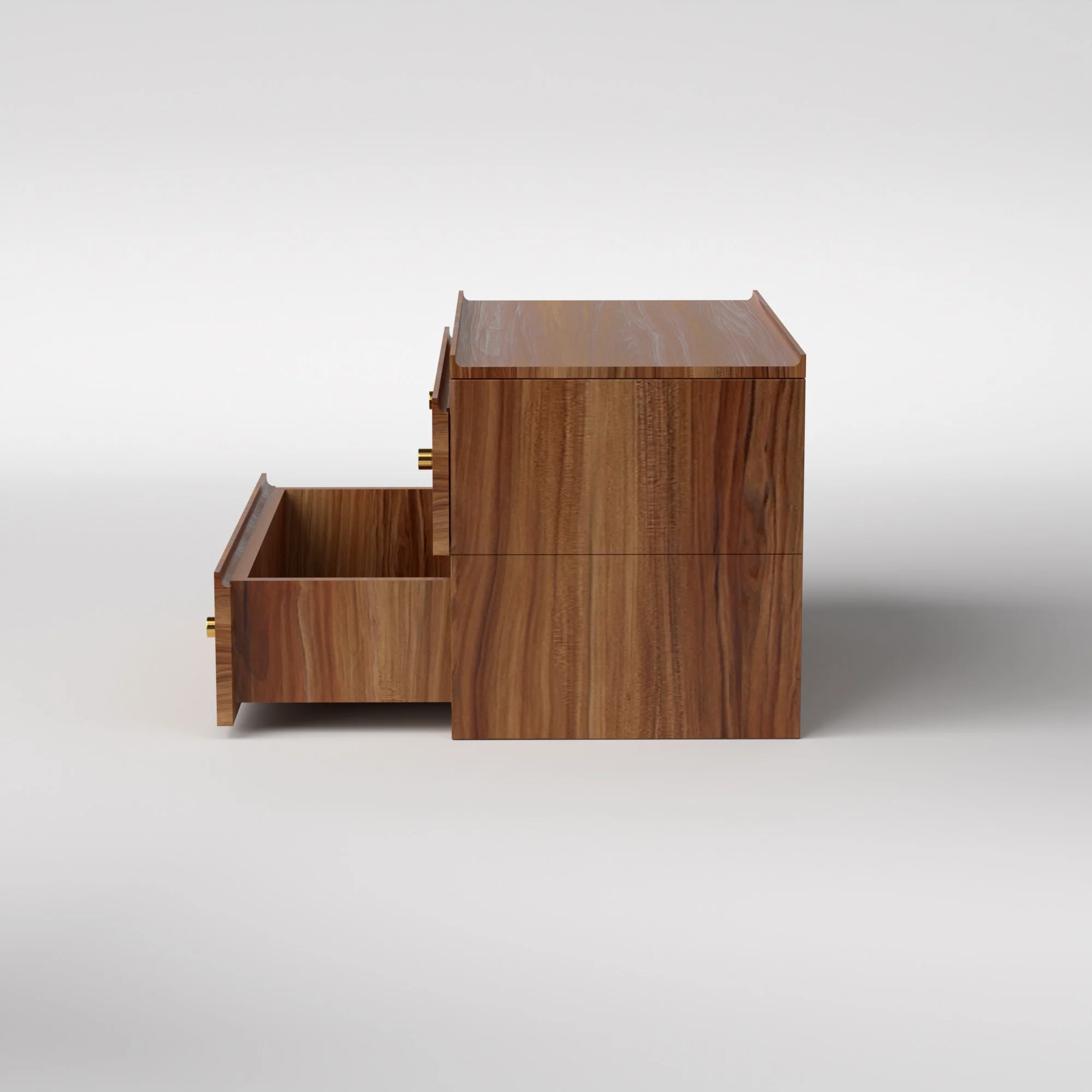 Stava Bedside Table | Solid Walnut/Teak/Oak Wood | 3 Feet Length - Image 24