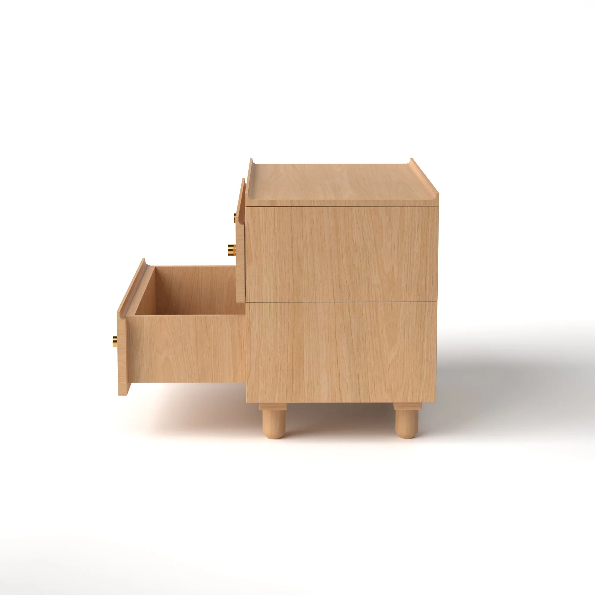 Stava Bedside Table | Solid Walnut/Teak/Oak Wood | 3 Feet Length - Image 29