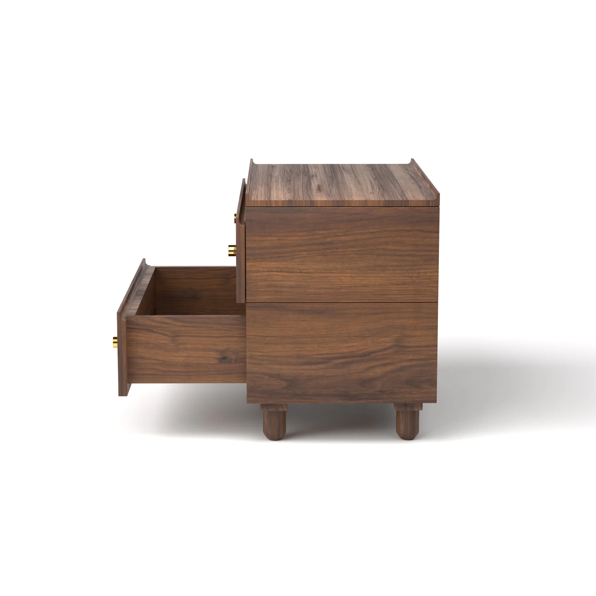 Stava Bedside Table | Solid Walnut/Teak/Oak Wood | 3 Feet Length - Image 5