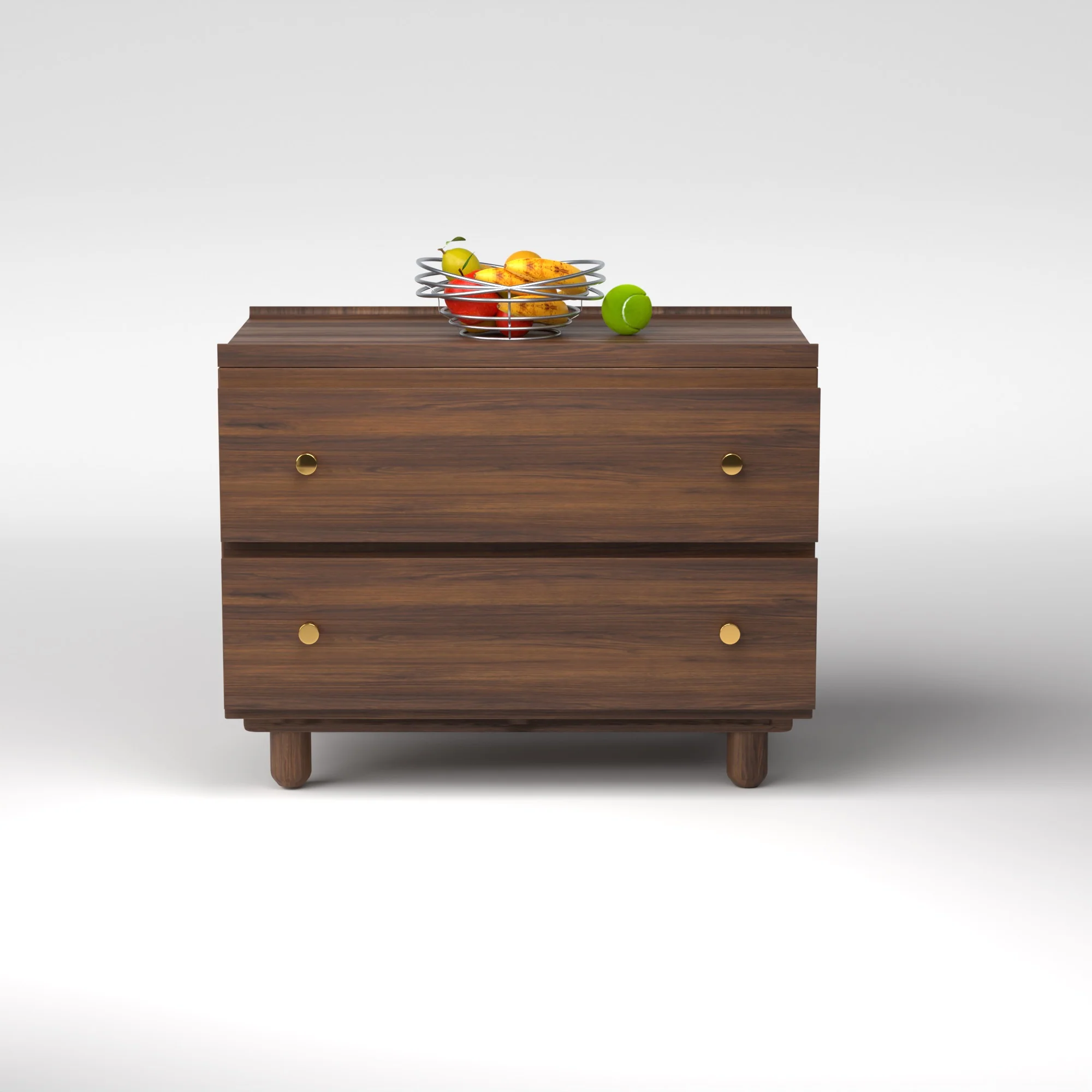 Stava Bedside Table | Solid Walnut/Teak/Oak Wood | 3 Feet Length - Image 7