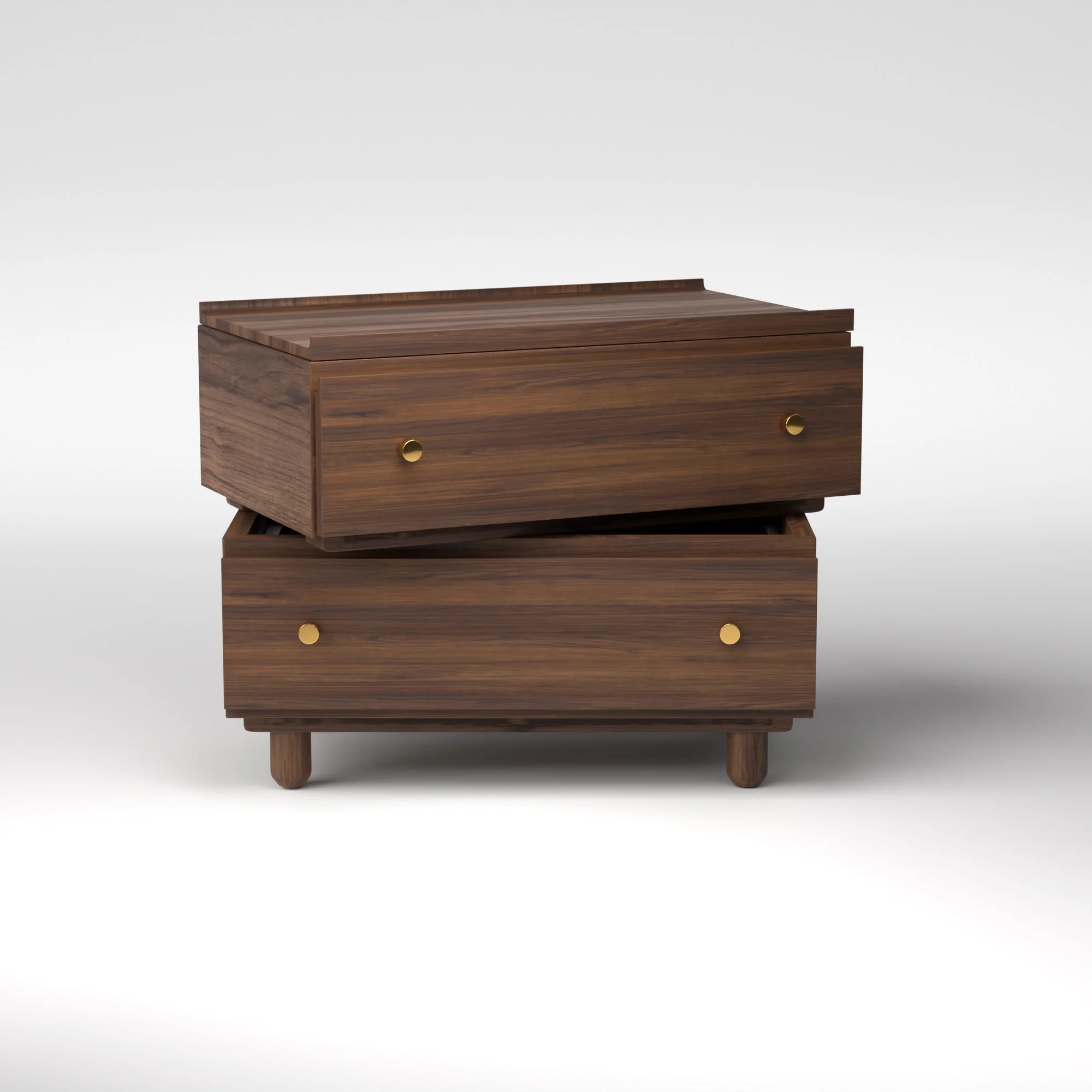 Stava Bedside Table | Solid Walnut/Teak/Oak Wood | 3 Feet Length - Image 8