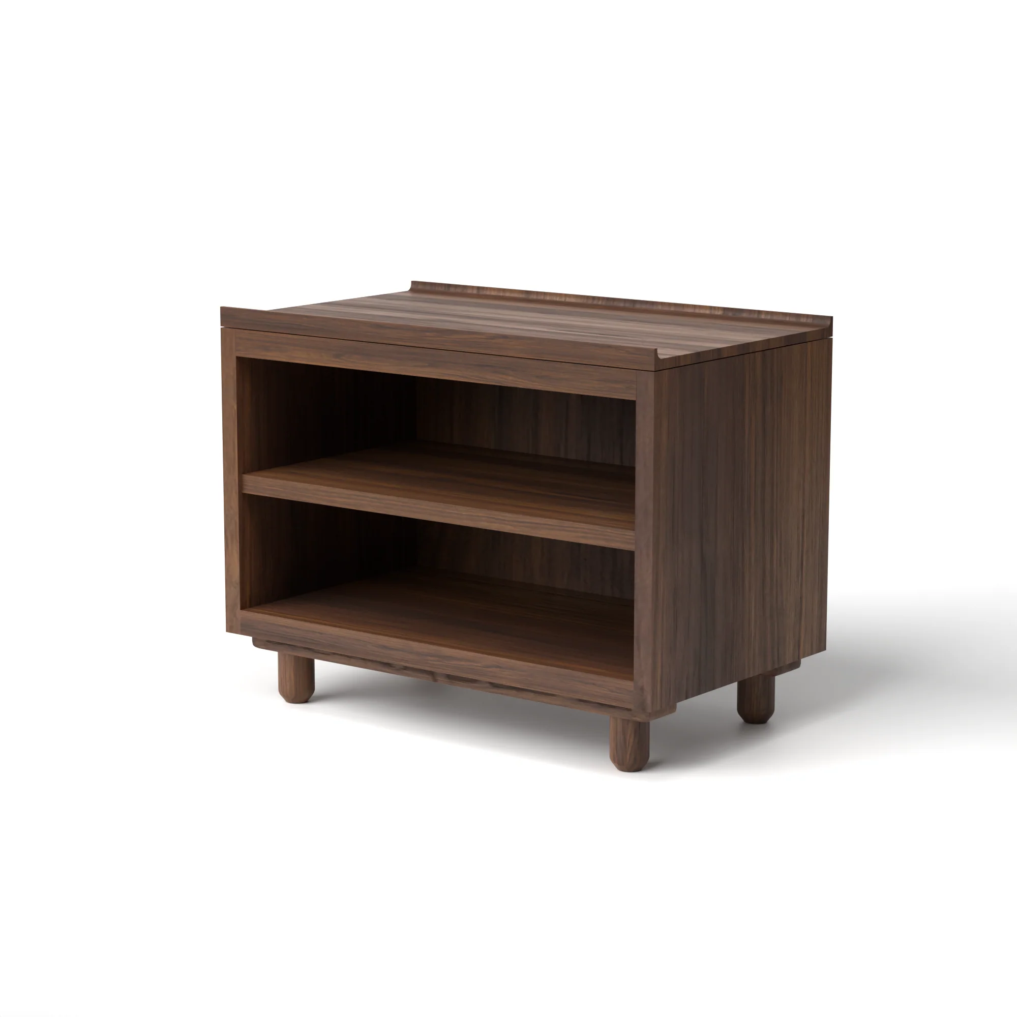 Stava Bedside Table | Solid Walnut/Teak/Oak Wood (Open) | 3 Feet Length - Image 2