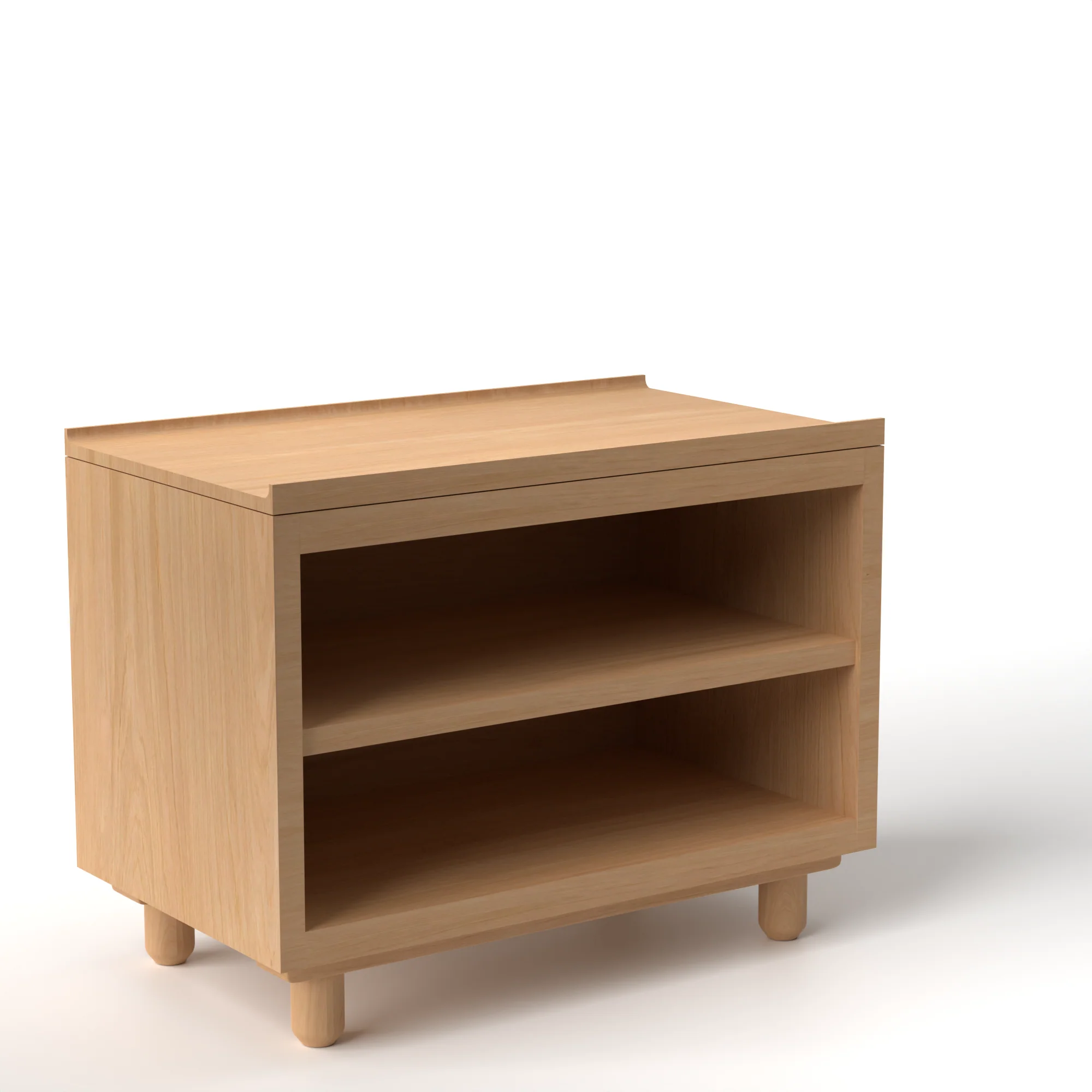 Stava Bedside Table | Solid Walnut/Teak/Oak Wood (Open) | 3 Feet Length - Image 21