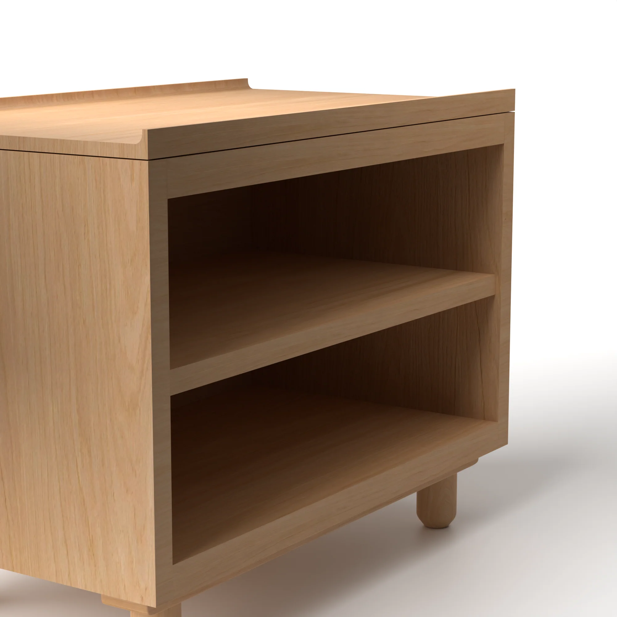 Stava Bedside Table | Solid Walnut/Teak/Oak Wood (Open) | 3 Feet Length - Image 24