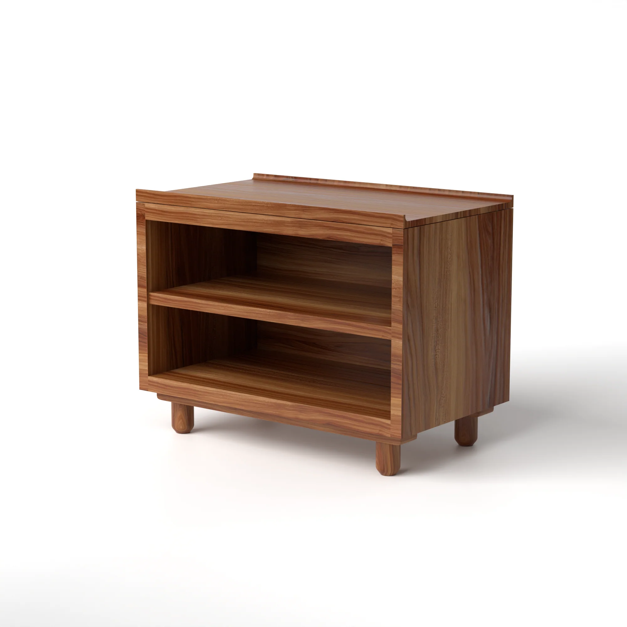 Stava Bedside Table | Solid Walnut/Teak/Oak Wood (Open) | 3 Feet Length - Image 30