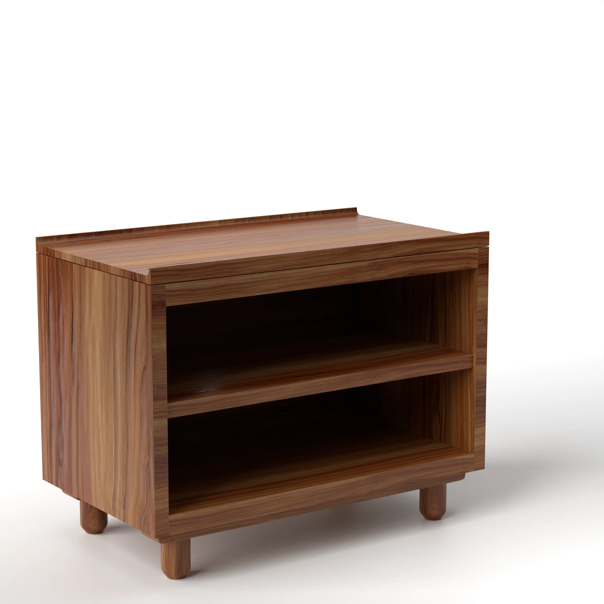 Stava Bedside Table | Solid Walnut/Teak/Oak Wood (Open) | 3 Feet Length - Image 31