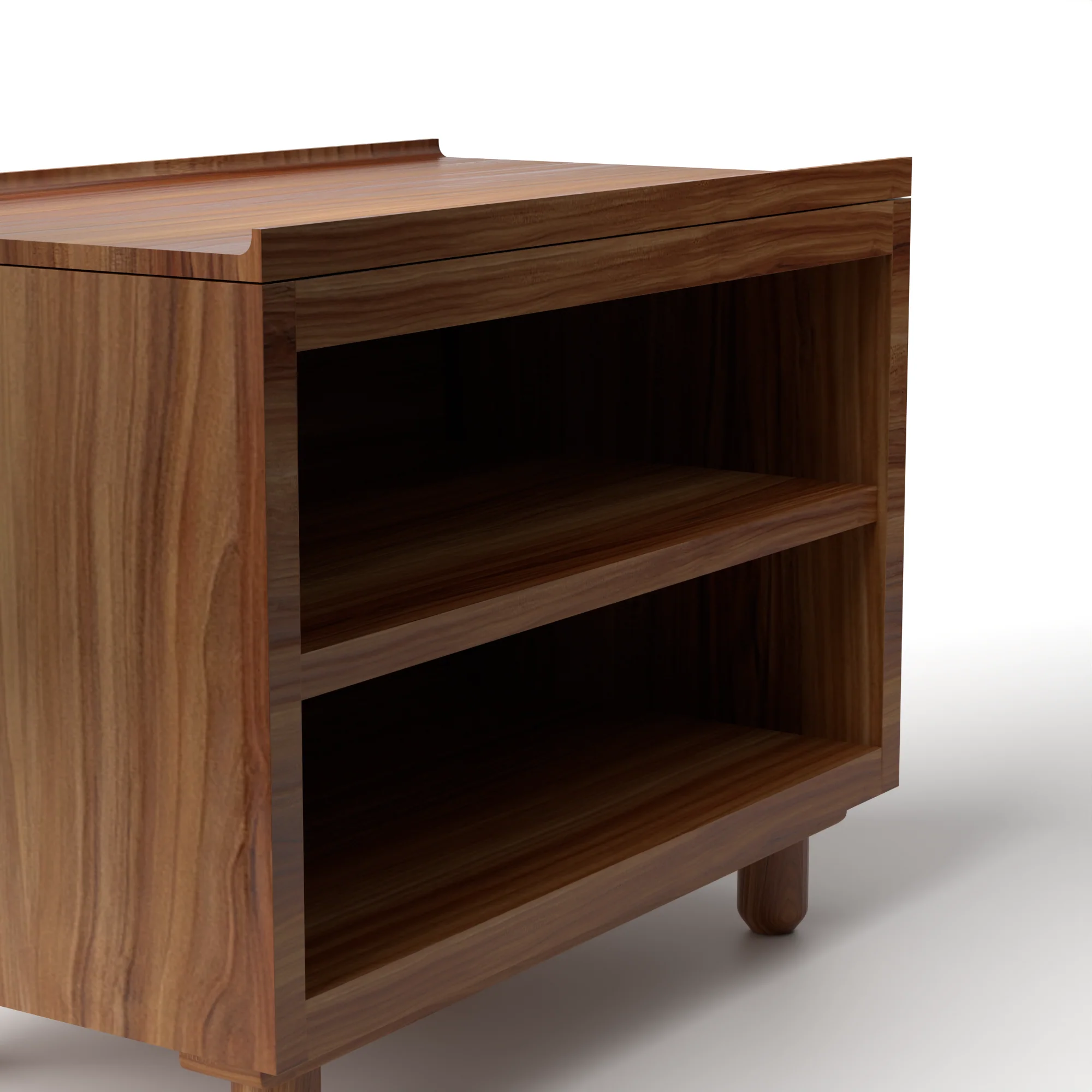 Stava Bedside Table | Solid Walnut/Teak/Oak Wood (Open) | 3 Feet Length - Image 33