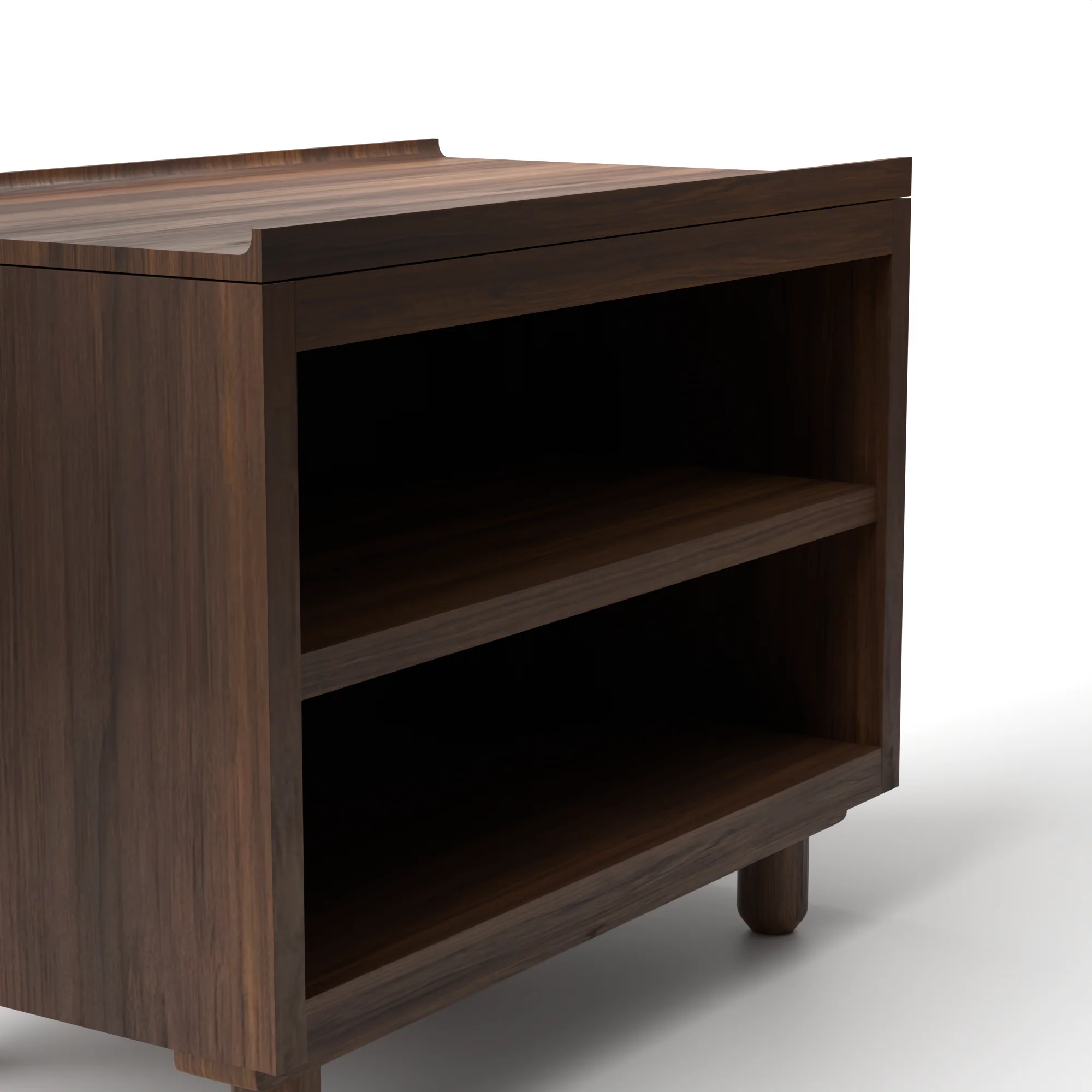 Stava Bedside Table | Solid Walnut/Teak/Oak Wood (Open) | 3 Feet Length - Image 6