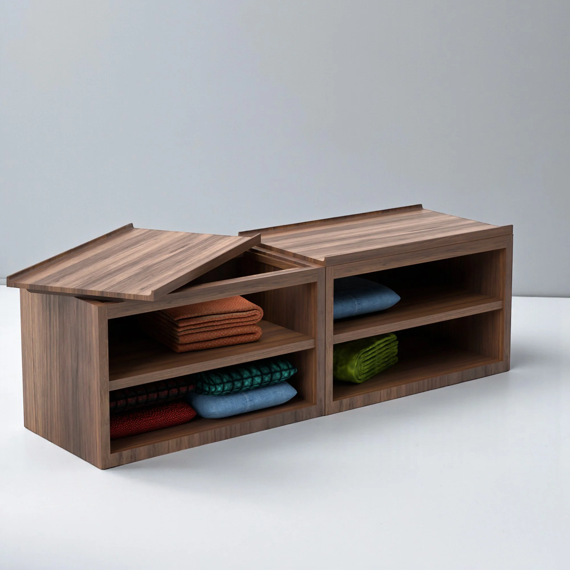 Stava Bedside Table | Solid Walnut/Teak/Oak Wood (Open) | 3 Feet Length - Image 9