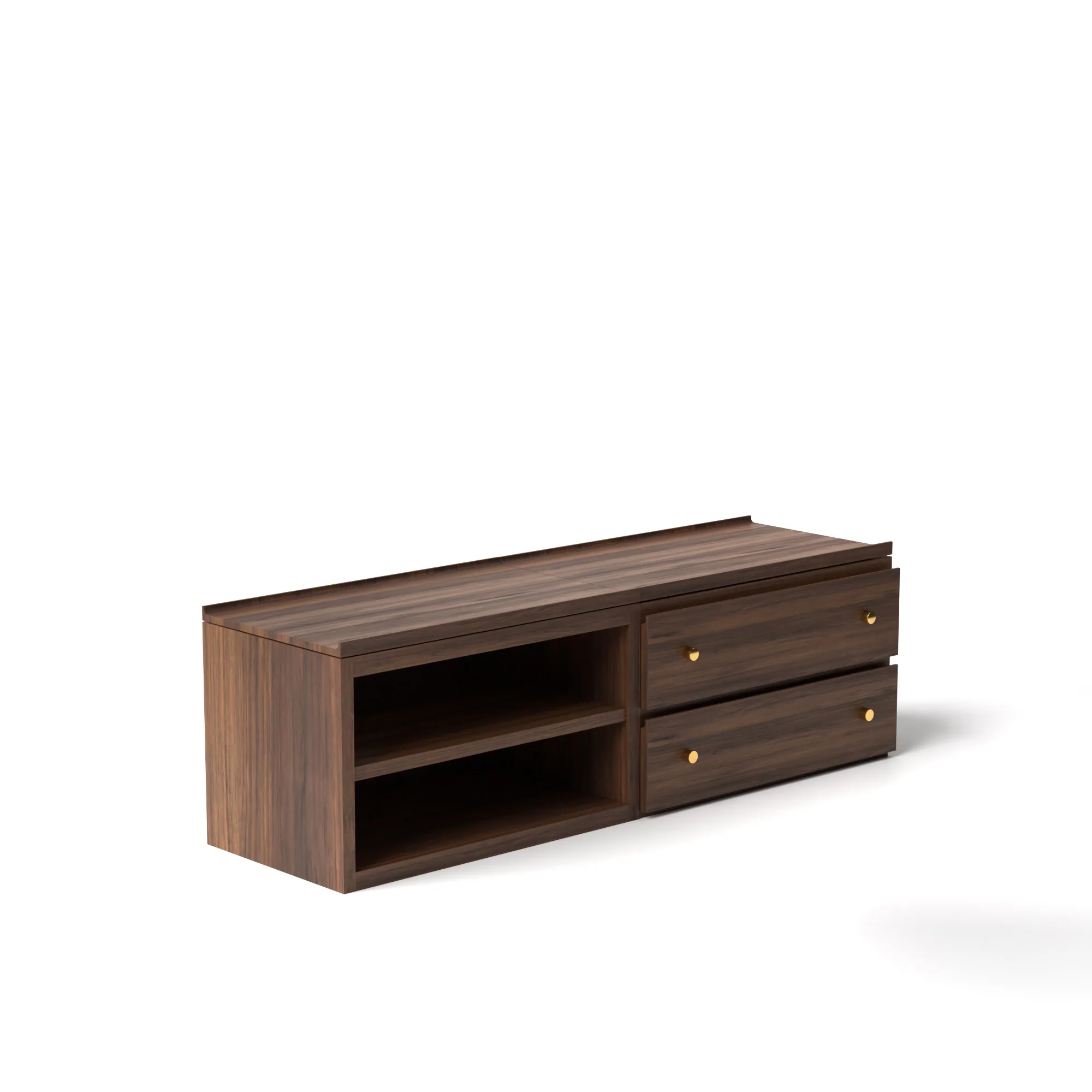 Stava Modular Credenza System | Solid Walnut/Teak/Oak Wood (2x2) | 5.5 Feet Length - Image 10