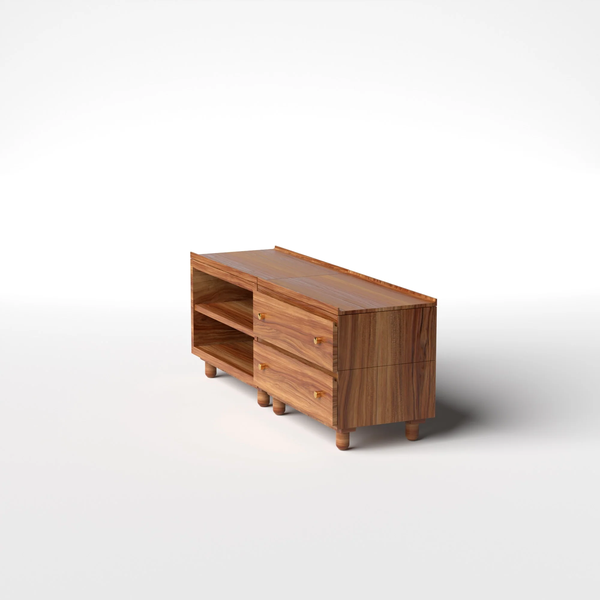 Stava Modular Credenza System | Solid Walnut/Teak/Oak Wood (2x2) | 5.5 Feet Length - Image 14