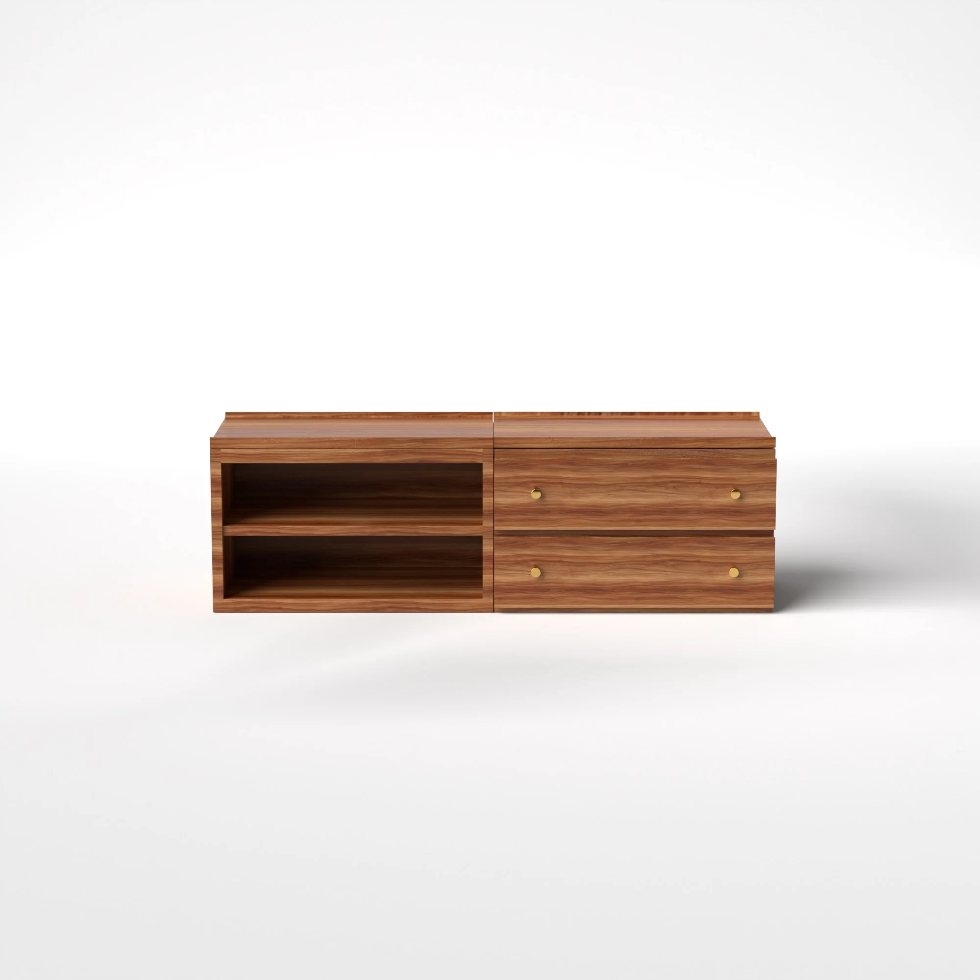 Stava Modular Credenza System | Solid Walnut/Teak/Oak Wood (2x2) | 5.5 Feet Length - Image 18