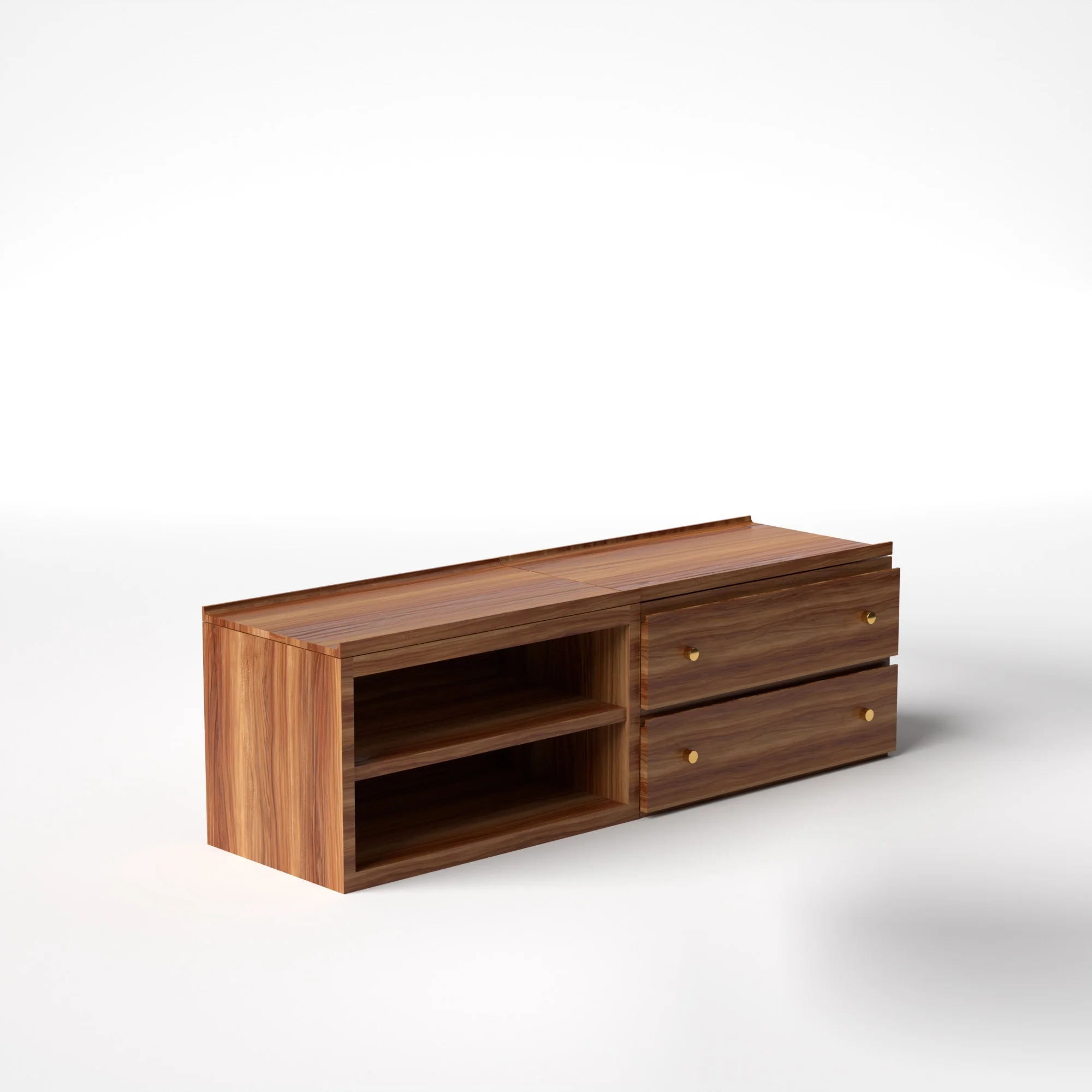 Stava Modular Credenza System | Solid Walnut/Teak/Oak Wood (2x2) | 5.5 Feet Length - Image 20