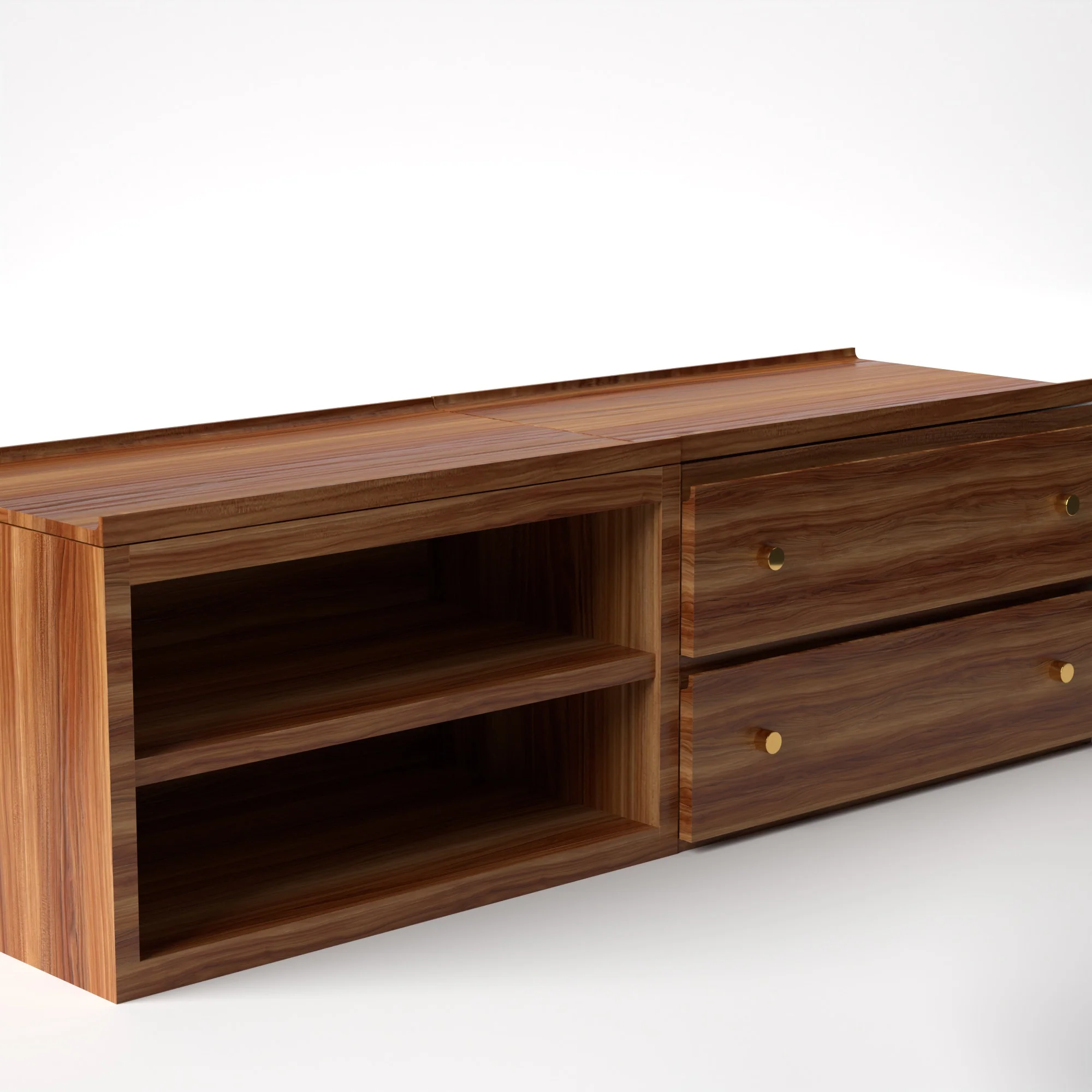 Stava Modular Credenza System | Solid Walnut/Teak/Oak Wood (2x2) | 5.5 Feet Length - Image 22
