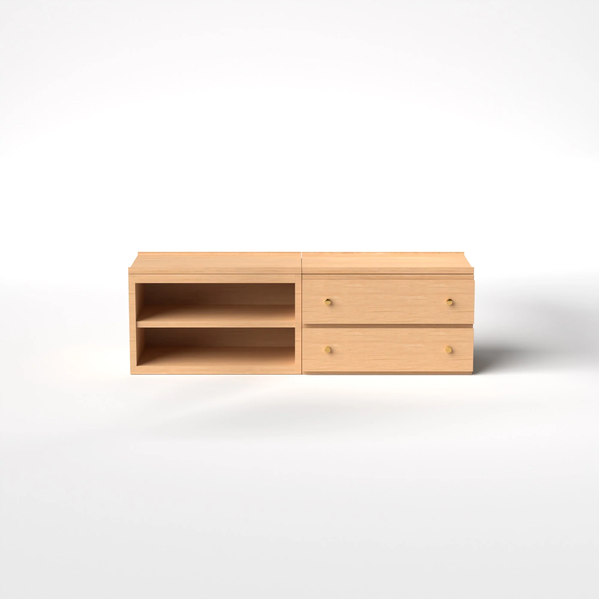 Stava Modular Credenza System | Solid Walnut/Teak/Oak Wood (2x2) | 5.5 Feet Length - Image 28