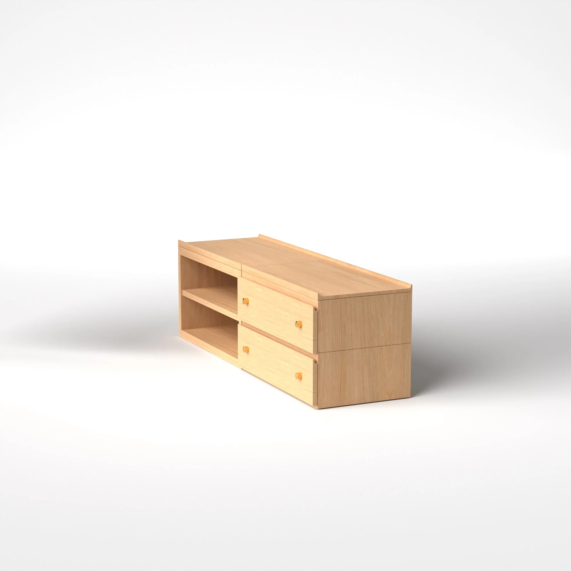 Stava Modular Credenza System | Solid Walnut/Teak/Oak Wood (2x2) | 5.5 Feet Length - Image 29