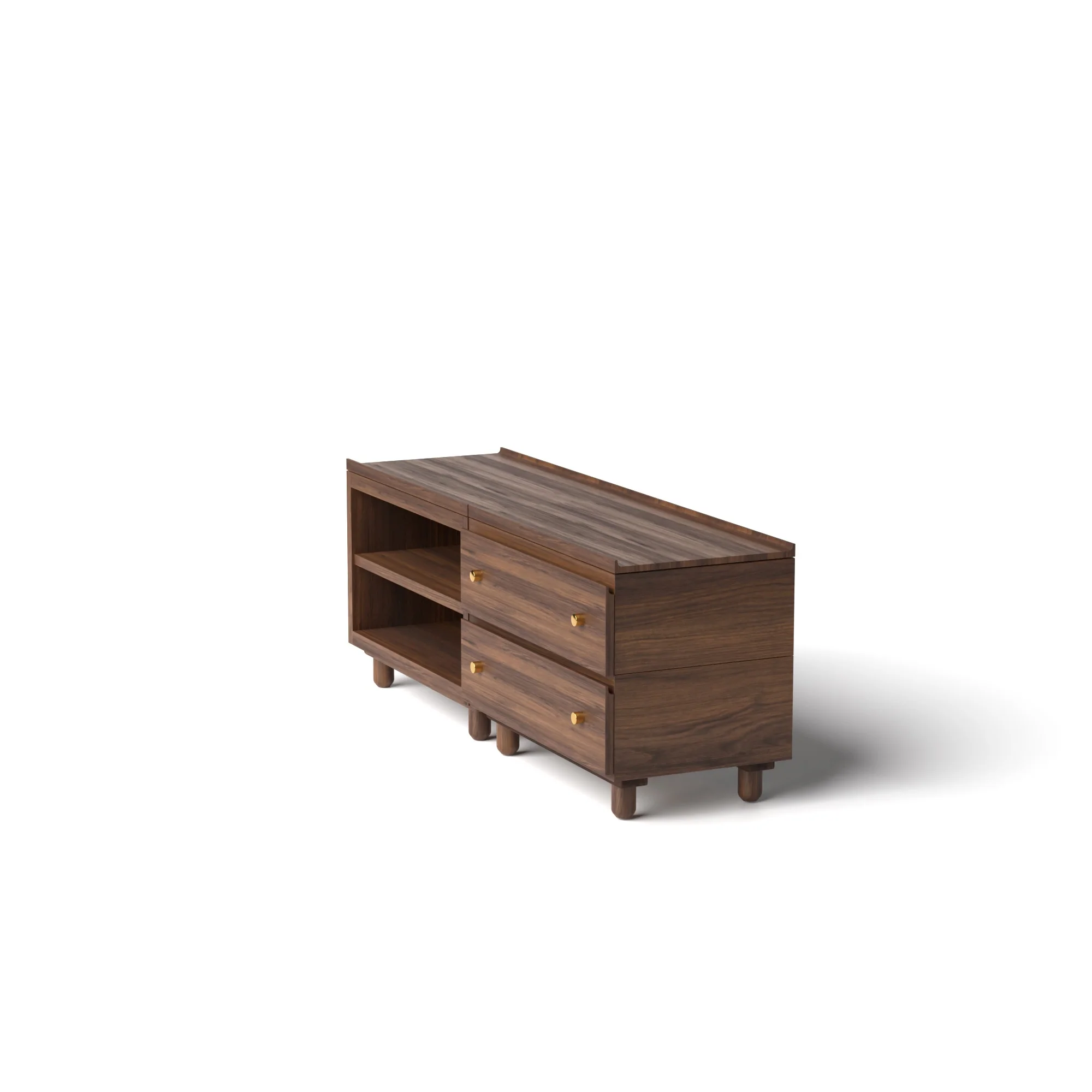 Stava Modular Credenza System | Solid Walnut/Teak/Oak Wood (2x2) | 5.5 Feet Length - Image 3