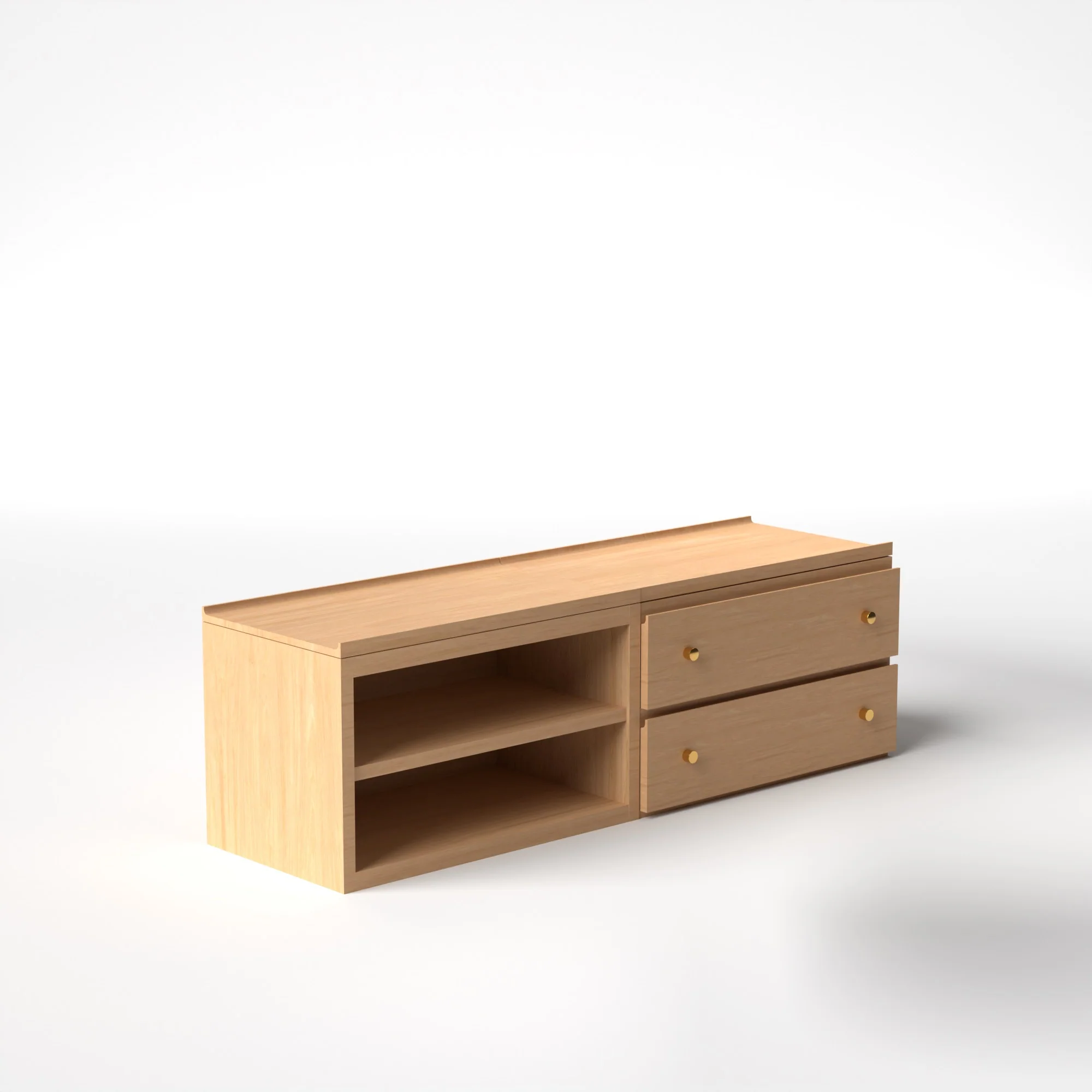 Stava Modular Credenza System | Solid Walnut/Teak/Oak Wood (2x2) | 5.5 Feet Length - Image 30