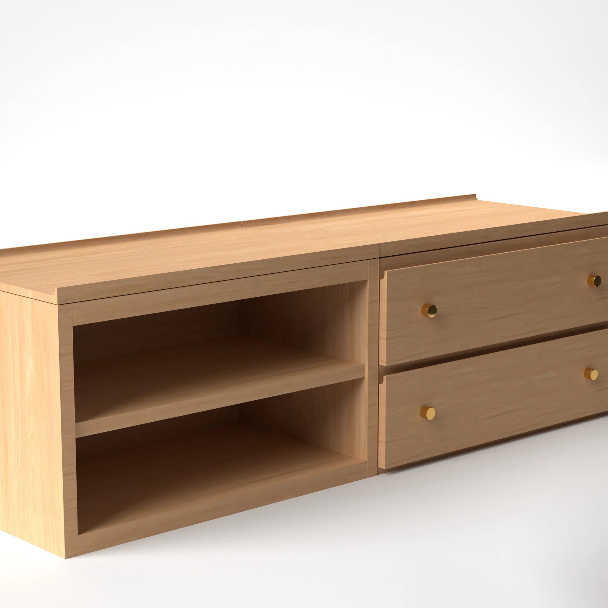 Stava Modular Credenza System | Solid Walnut/Teak/Oak Wood (2x2) | 5.5 Feet Length - Image 32