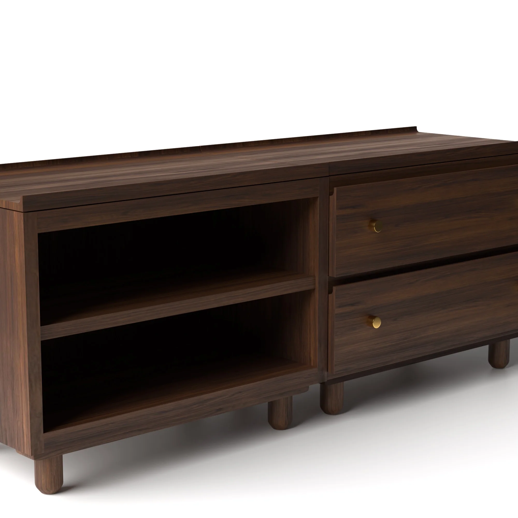 Stava Modular Credenza System | Solid Walnut/Teak/Oak Wood (2x2) | 5.5 Feet Length - Image 6
