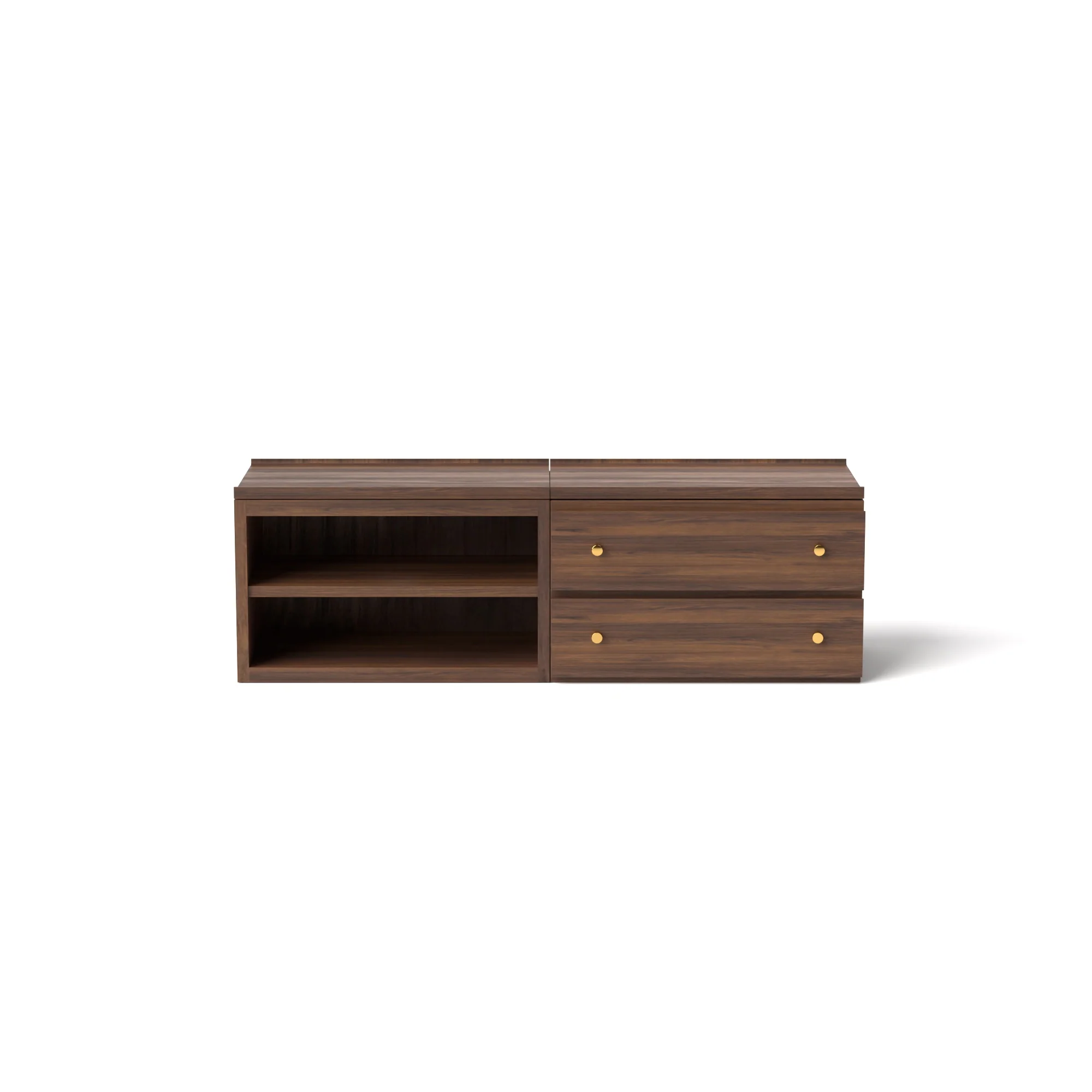 Stava Modular Credenza System | Solid Walnut/Teak/Oak Wood (2x2) | 5.5 Feet Length - Image 7